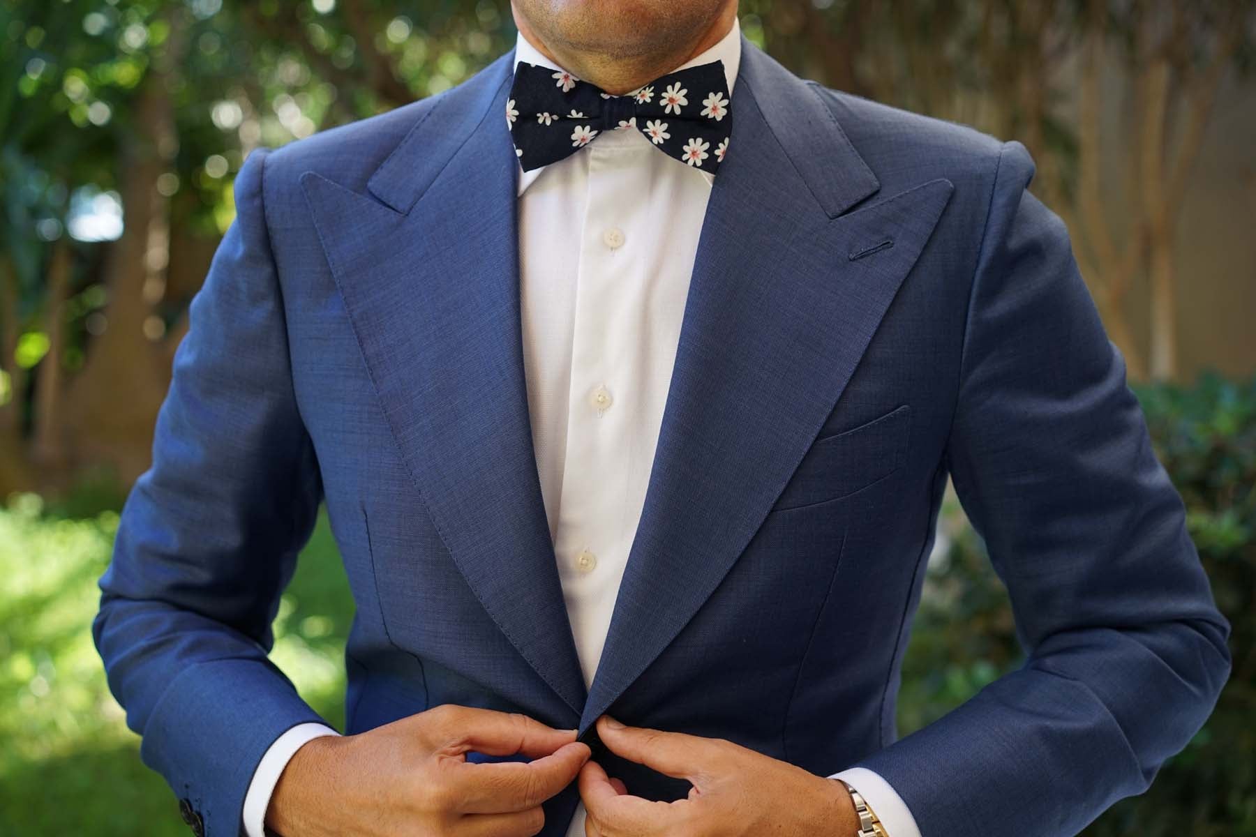 Jamaican White Flower Bow Tie - Image 6