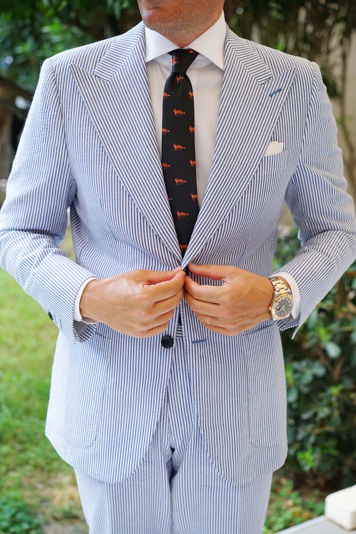 Japanese Ezo Red Fox Skinny Tie - Image 5