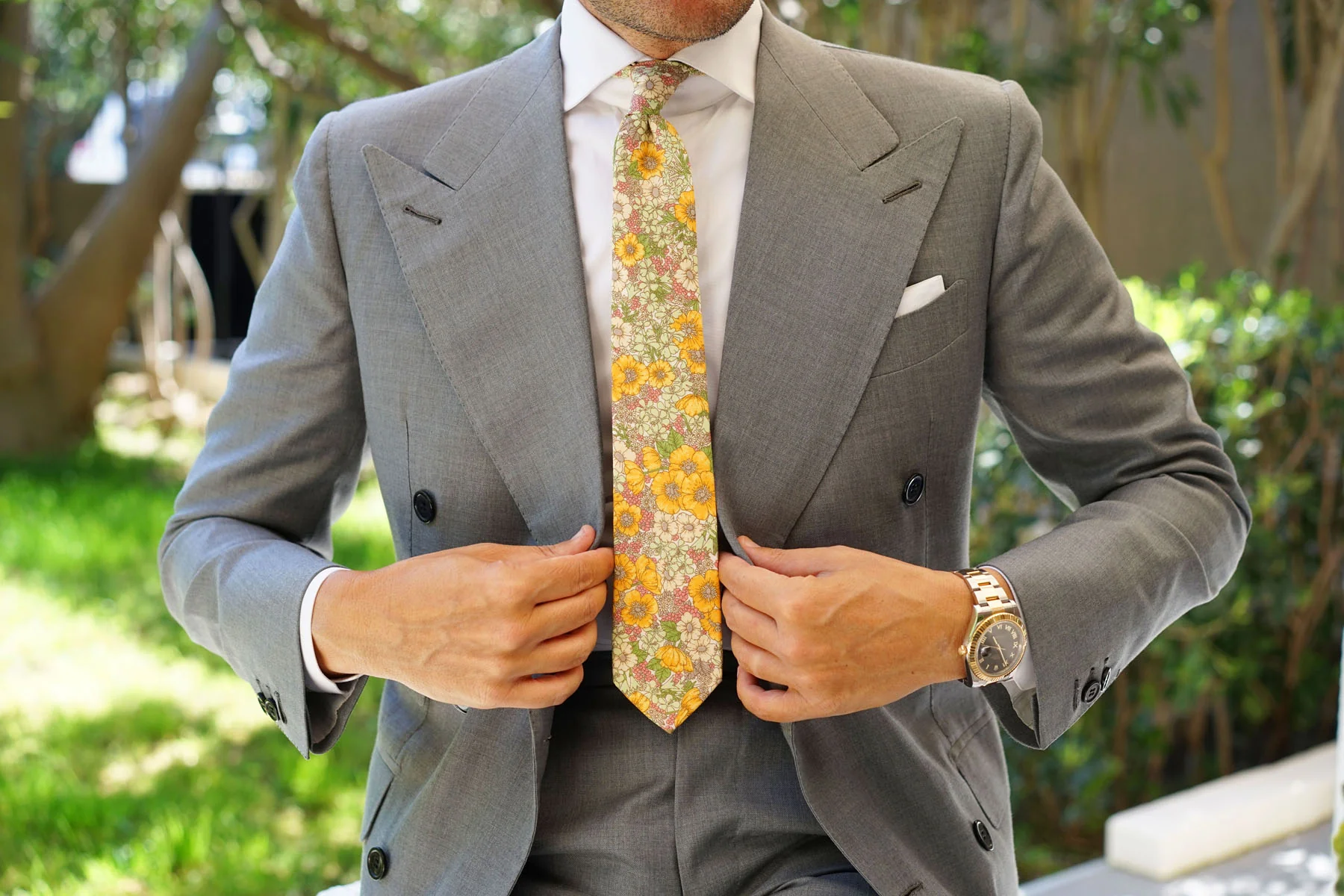 Jeju Island Floral Skinny Tie - Image 6
