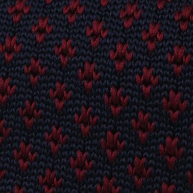 John D Rockefeller Maroon Knitted Tie - Image 2