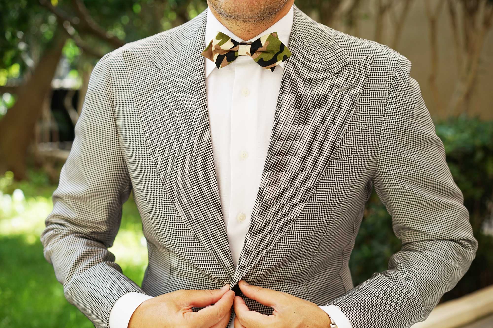 Jungle Green Camo Diamond Bow Tie - Image 3