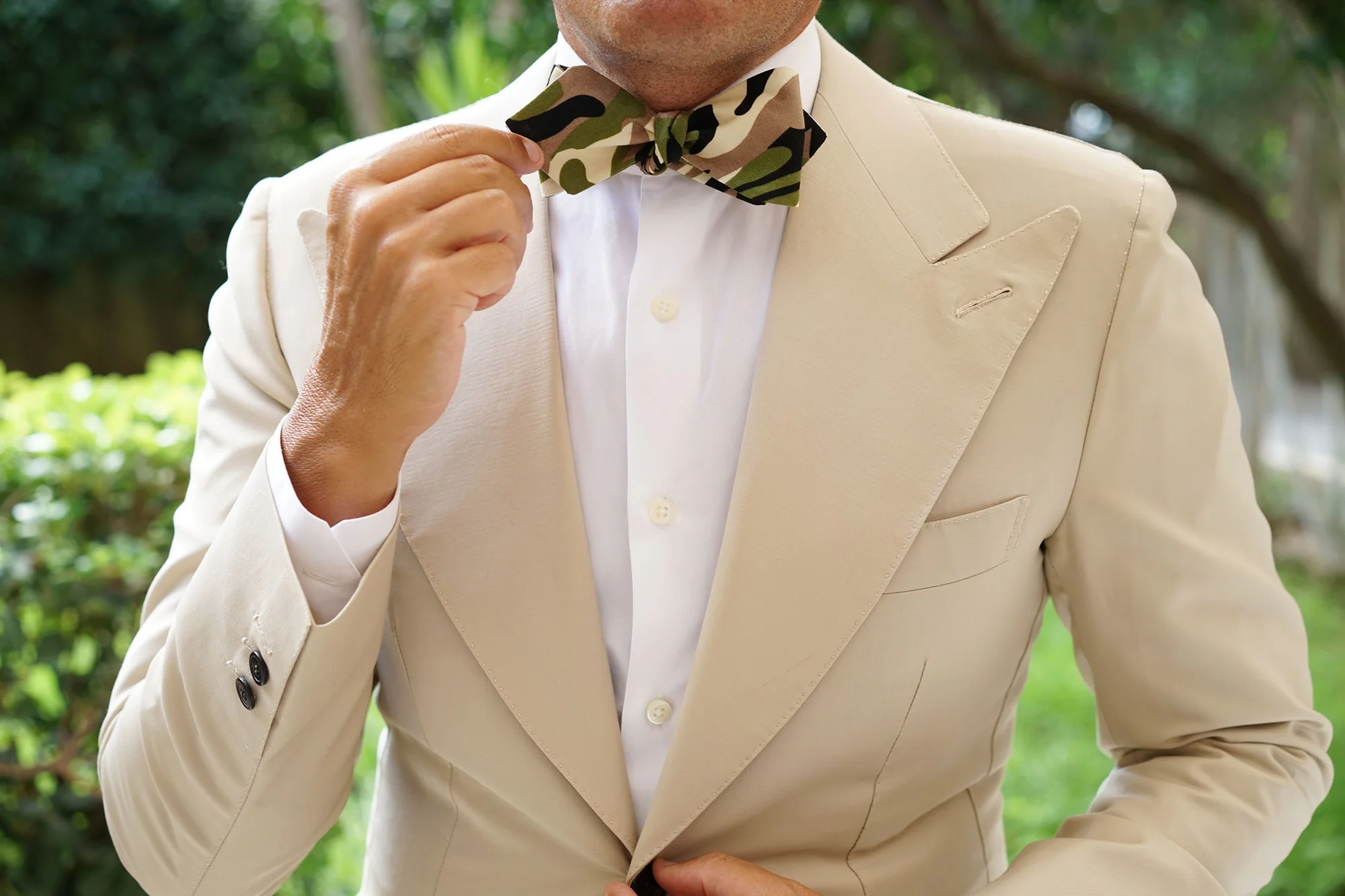 Jungle Green Camo Diamond Self Bow Tie - Image 7