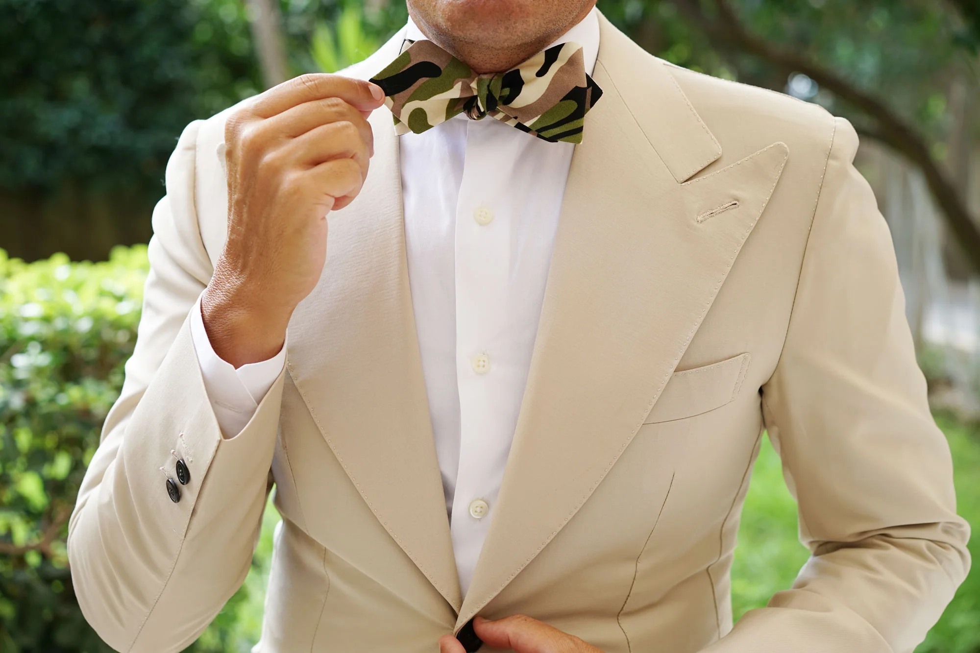 Jungle Green Camo Diamond Self Bow Tie - Image 8