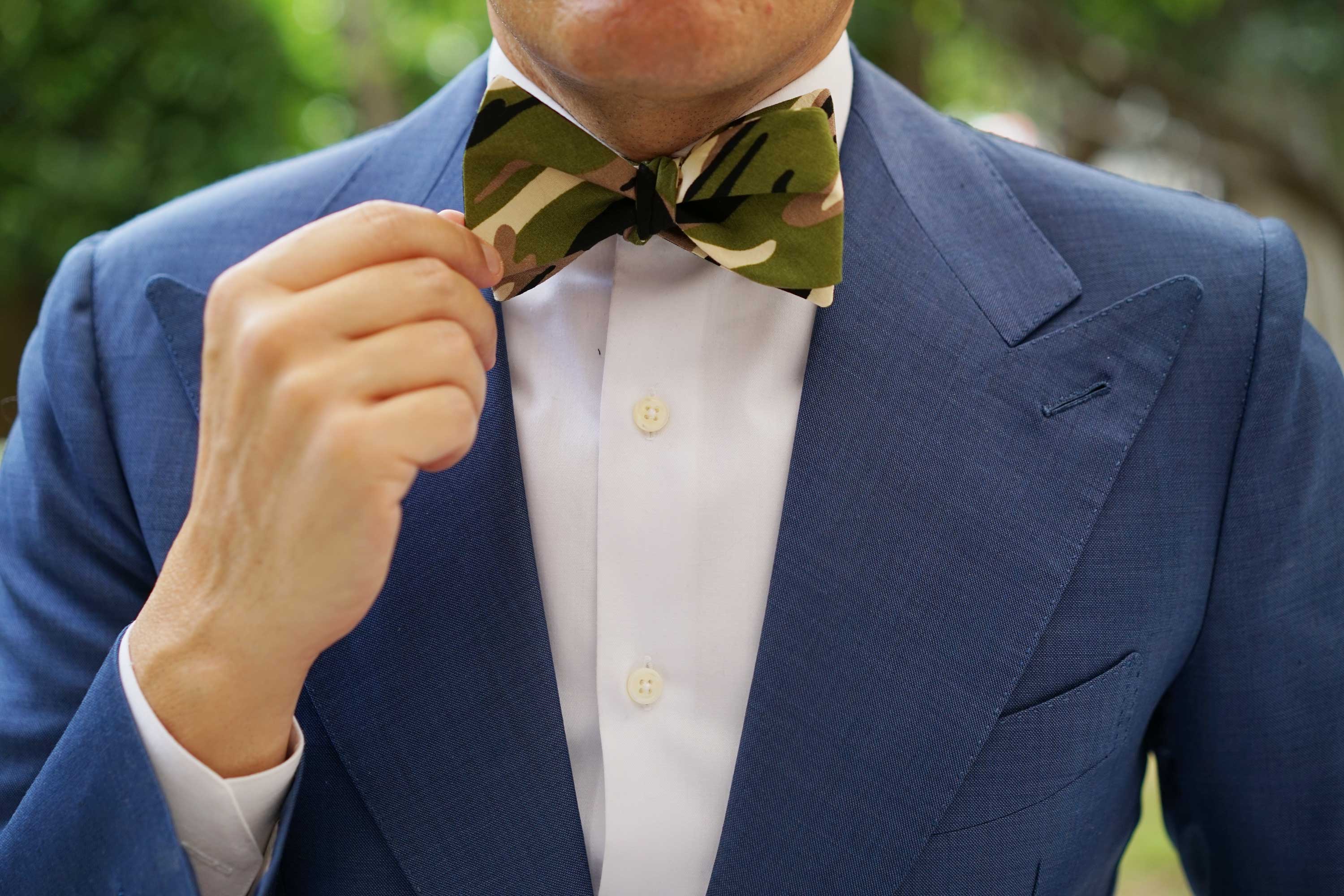 Jungle Green Camo Self Bow Tie - Image 10
