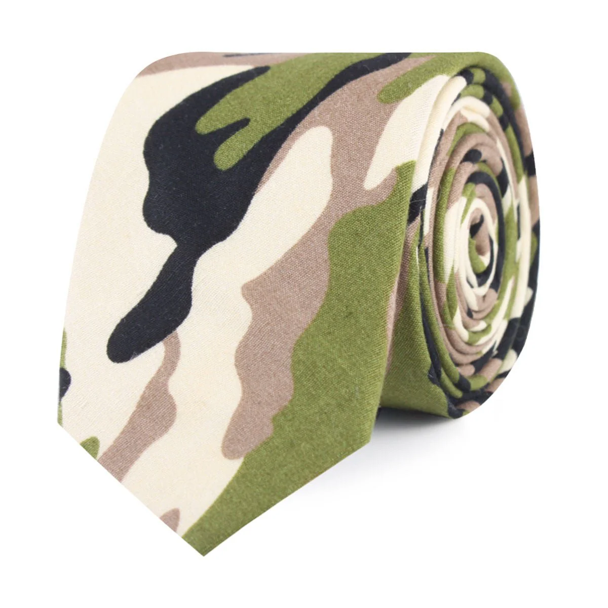Jungle Green Camo Skinny Tie - Image 2