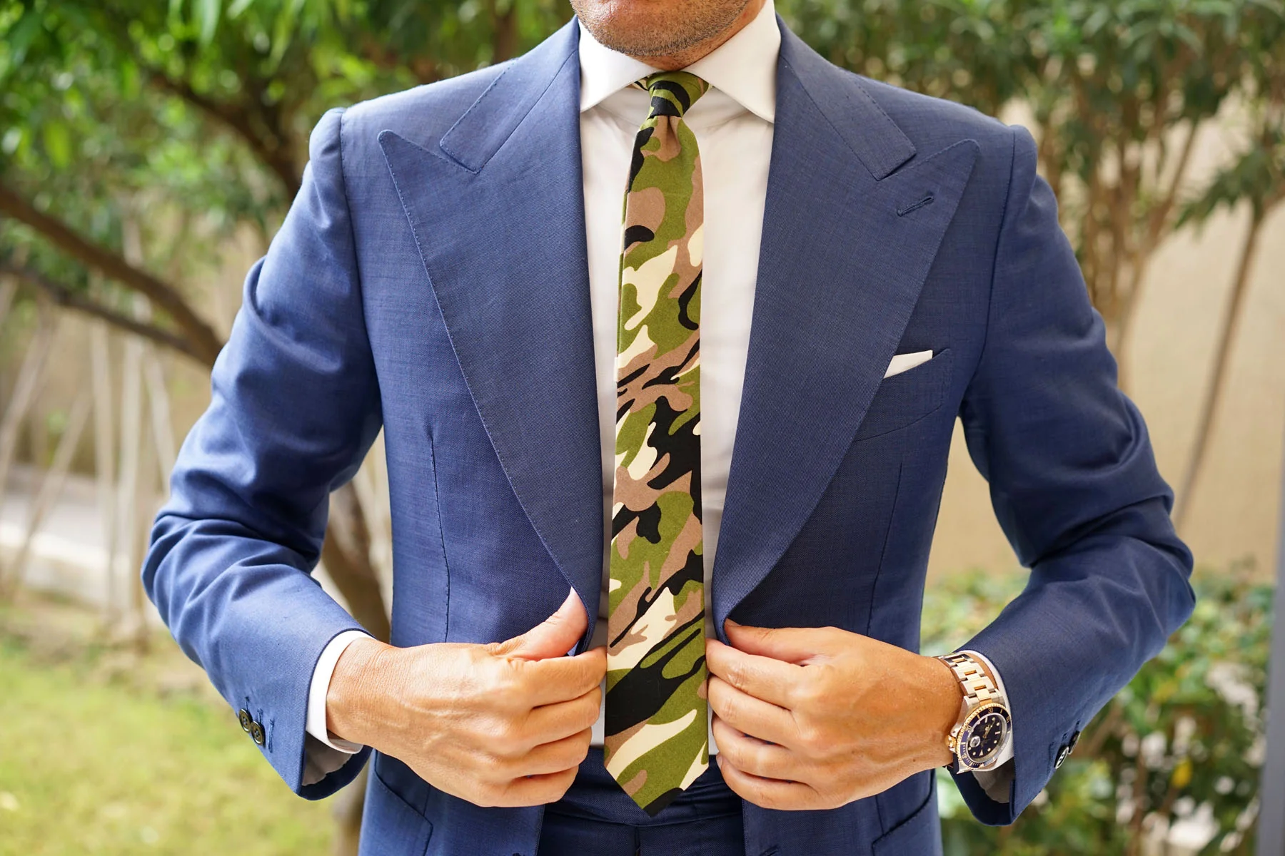 Jungle Green Camo Skinny Tie - Image 4