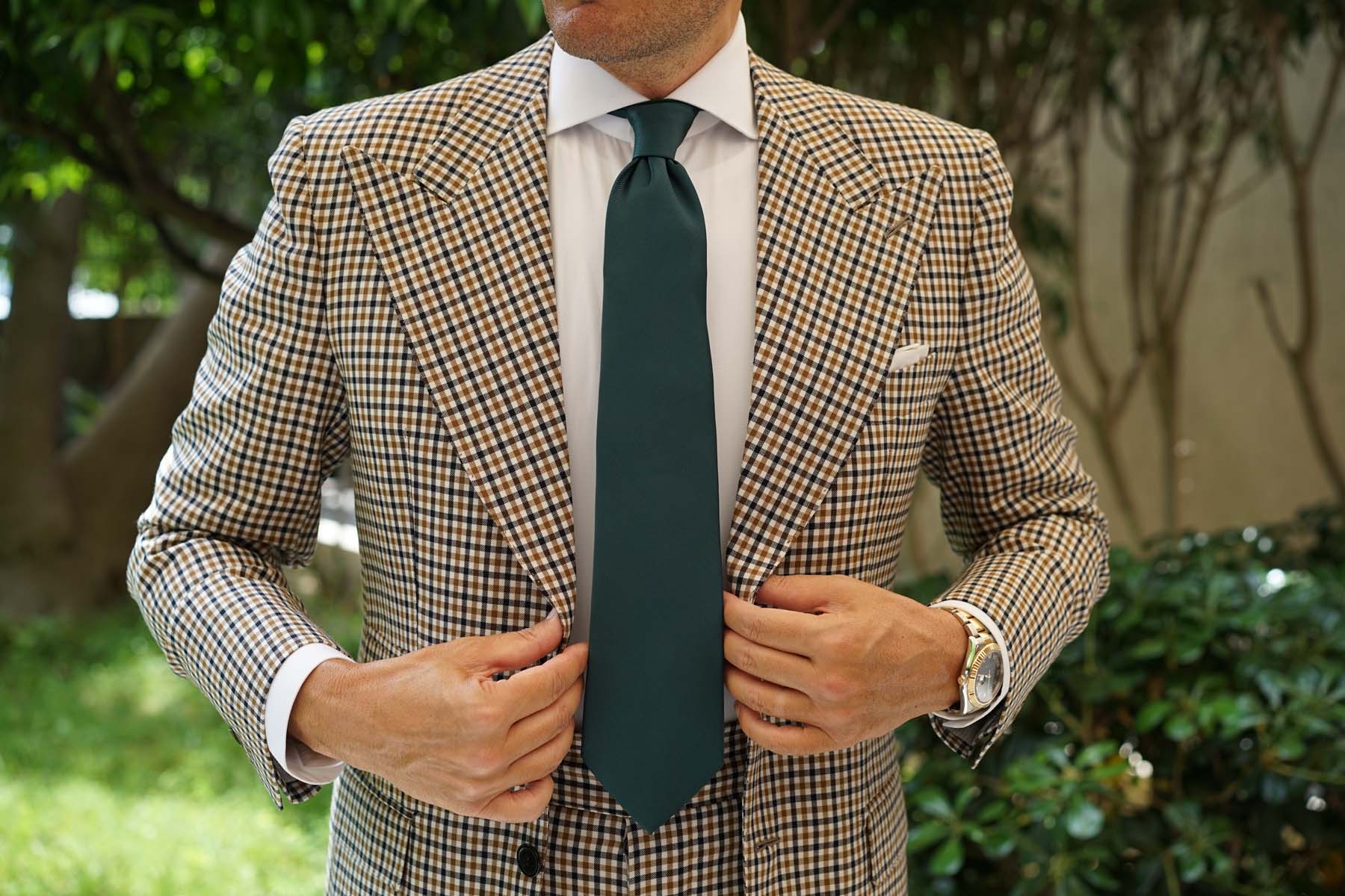 Juniper Dark Green Twill Necktie - Image 6