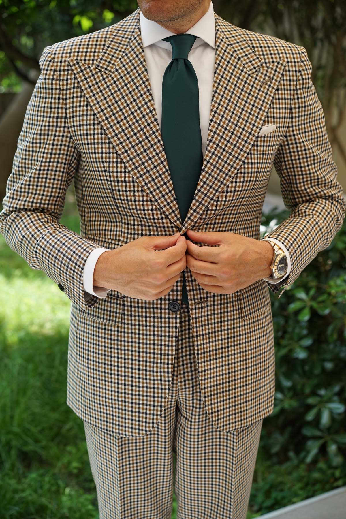 Juniper Dark Green Twill Necktie - Image 8