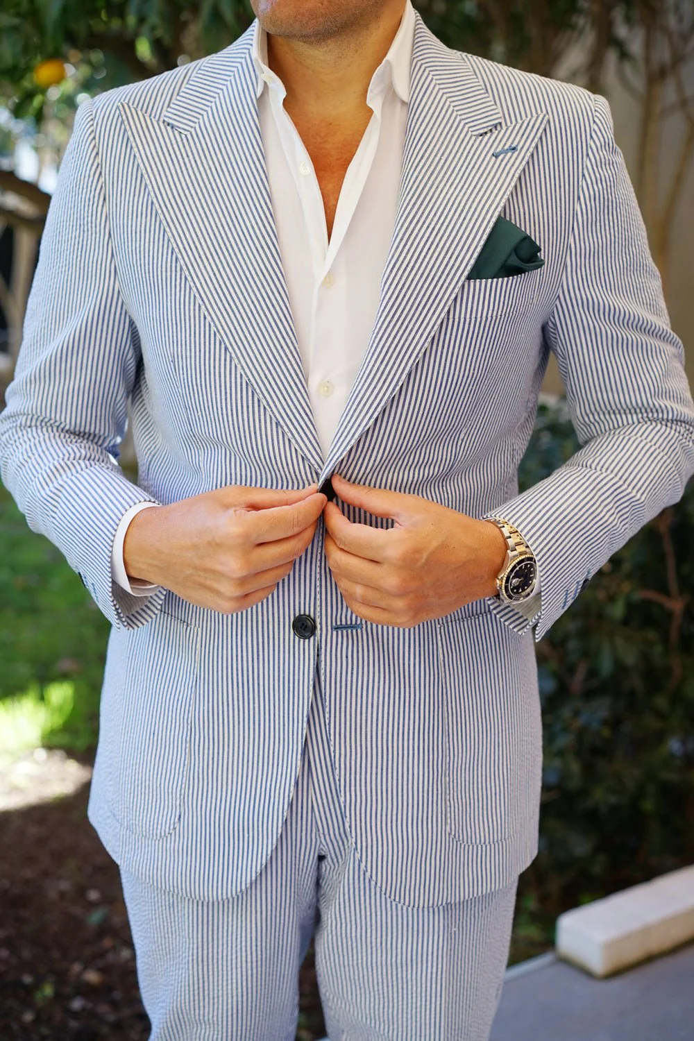 Juniper Dark Green Twill Pocket Square - Image 4