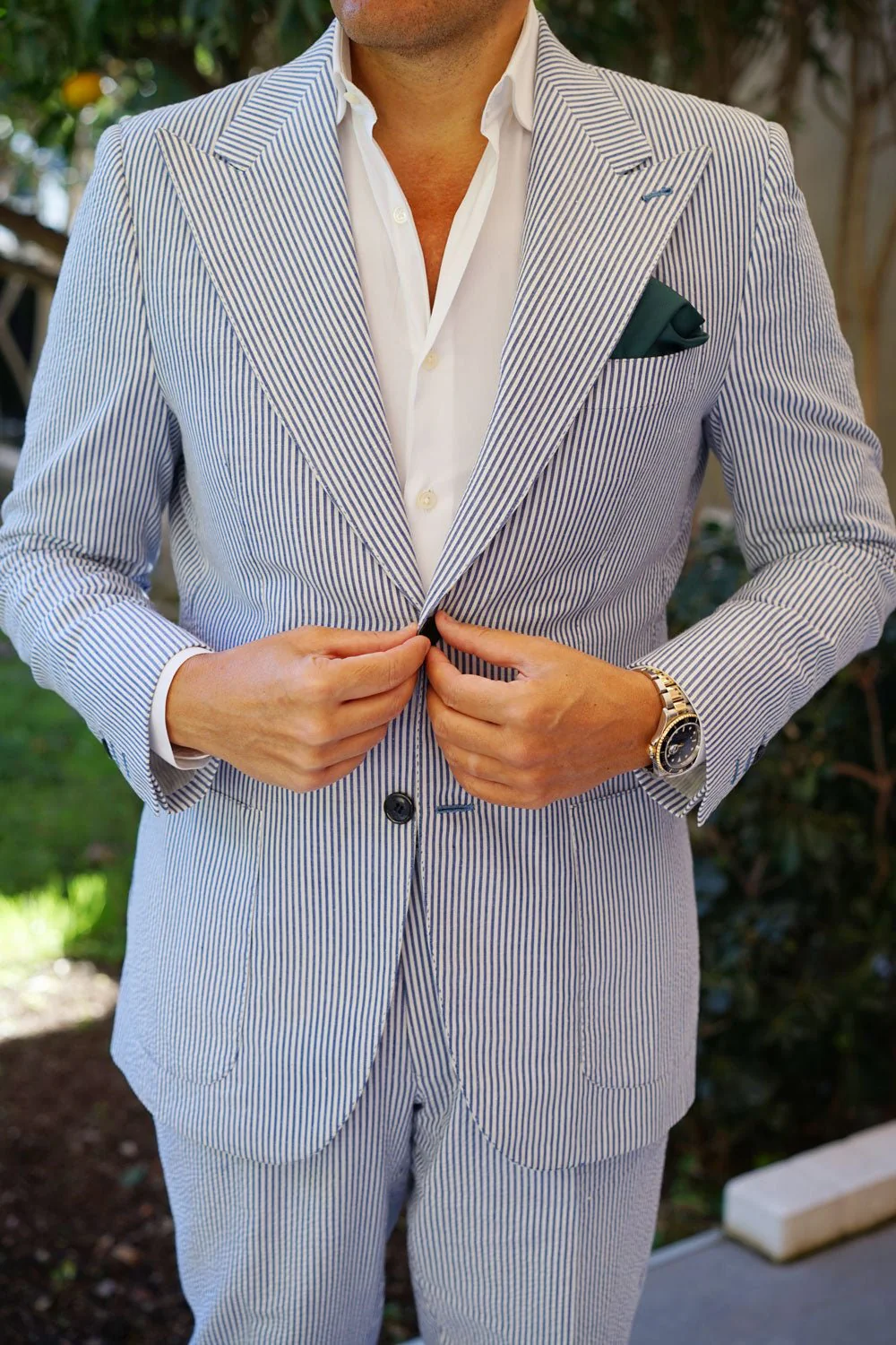 Juniper Dark Green Twill Pocket Square - Image 7