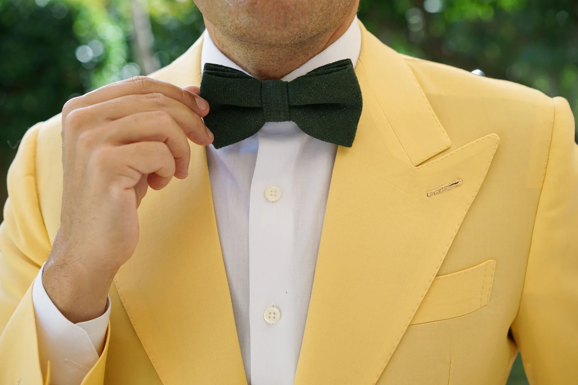 Juniper Green Linen Bow Tie - Image 4
