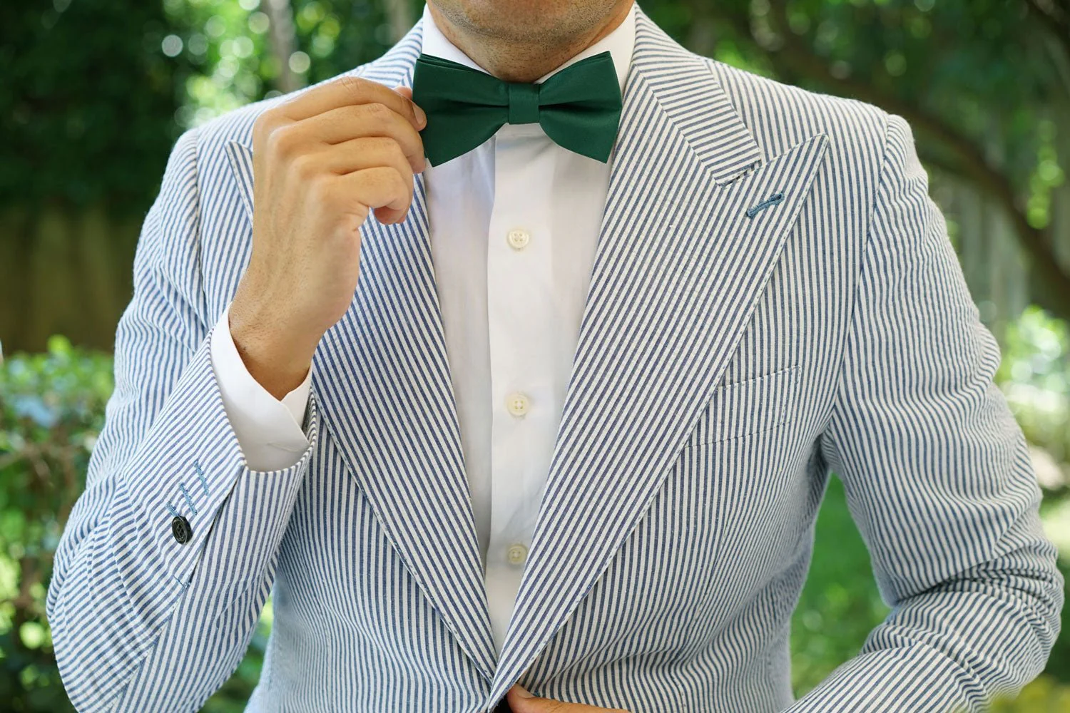 Juniper Green Satin Bow Tie - Image 5