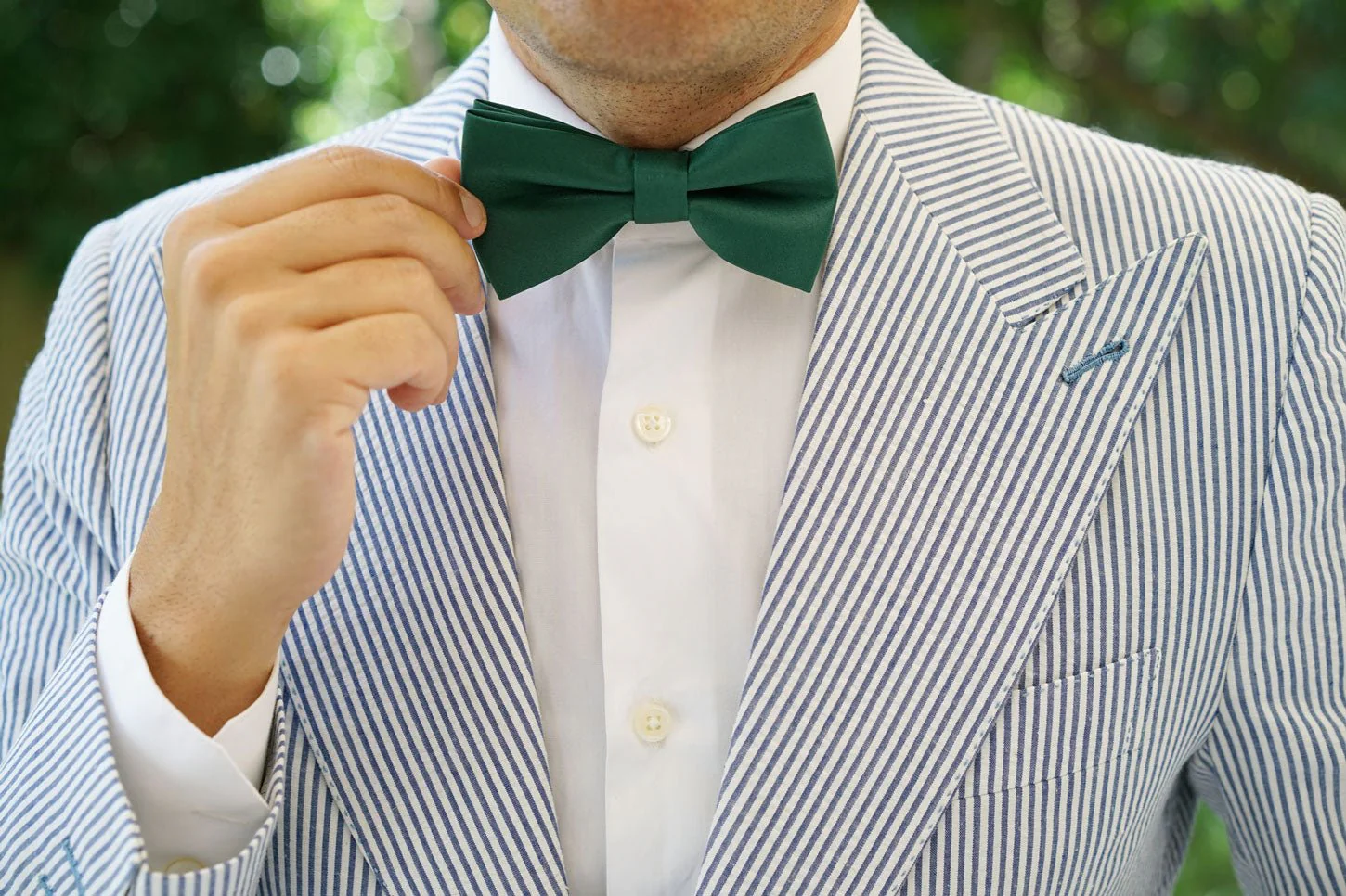 Juniper Green Satin Bow Tie - Image 6