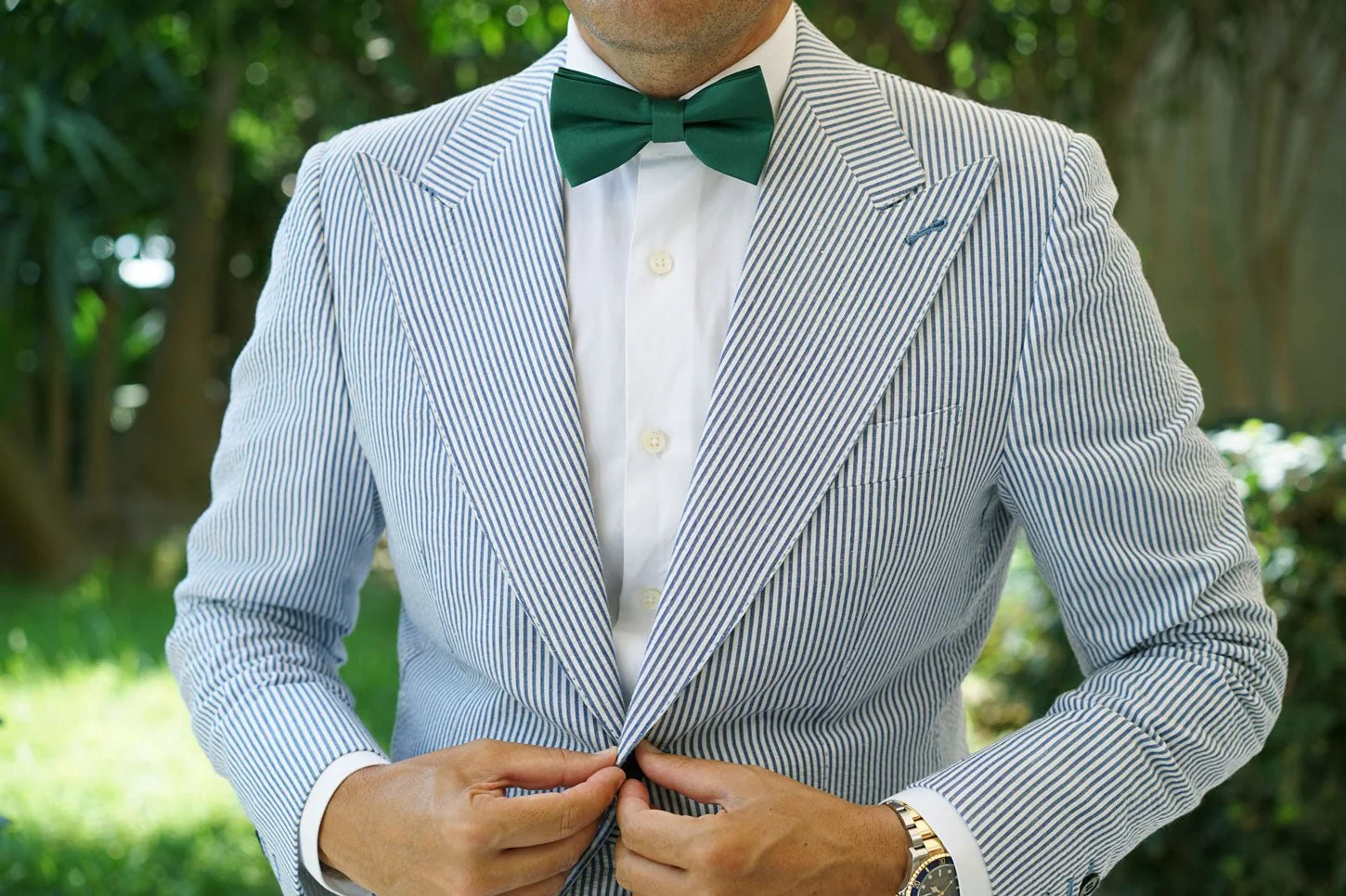 Juniper Green Satin Bow Tie - Image 7