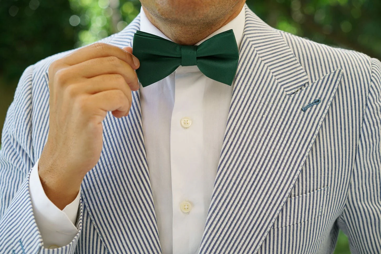 Juniper Green Satin Bow Tie - Image 8