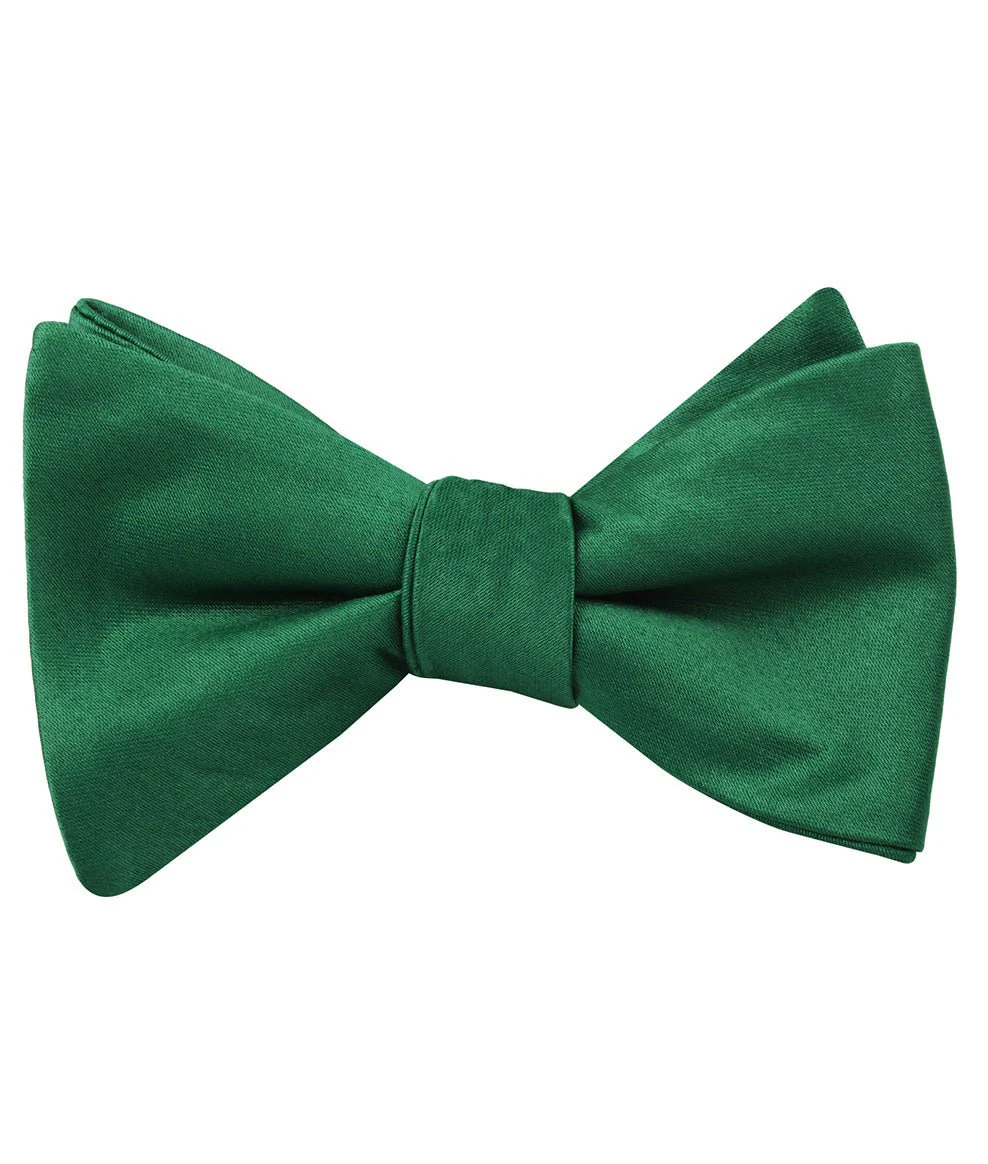 Juniper Green Satin Self Bow Tie - Image 2