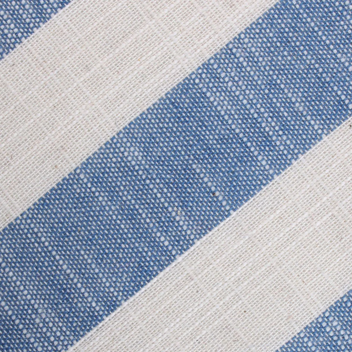 Kara Ada Light Blue Striped Linen Bow Tie - Image 2