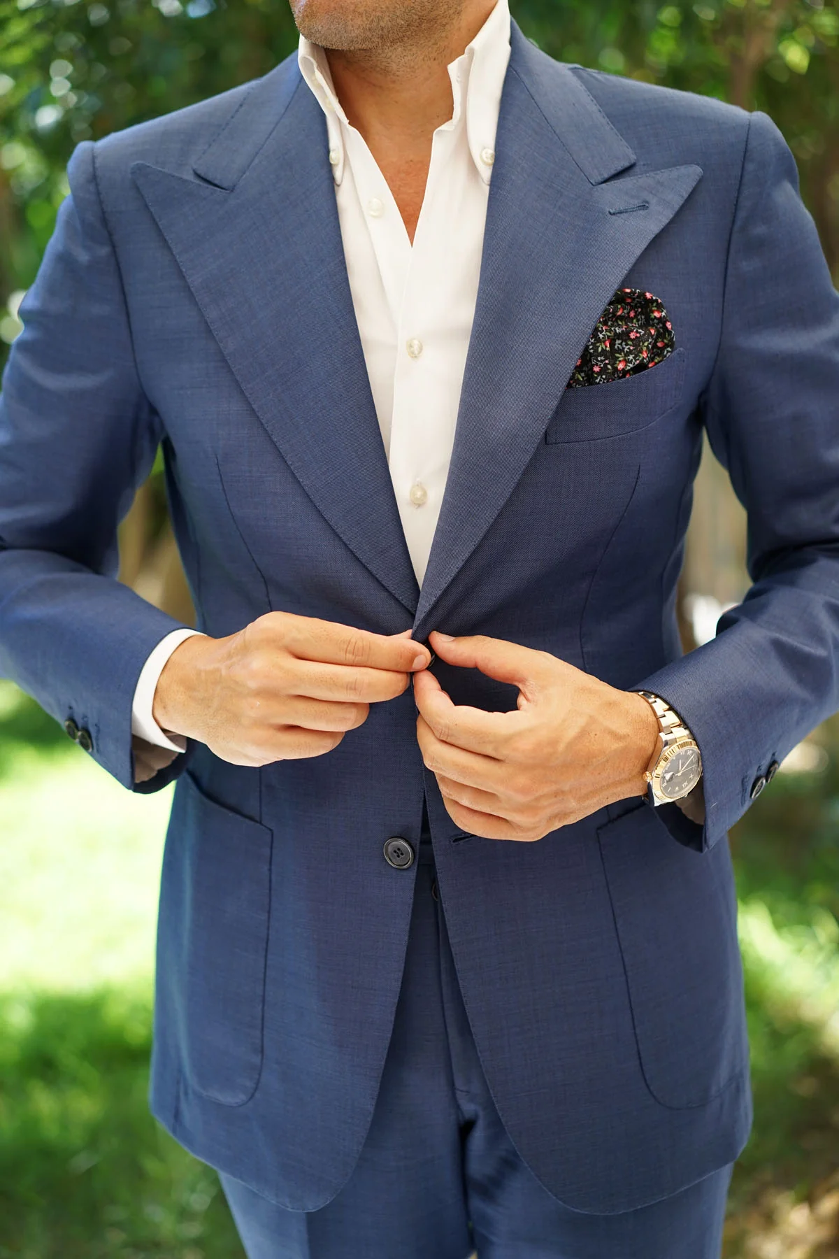 Kenrokuen Japanese Flower Pocket Square - Image 4
