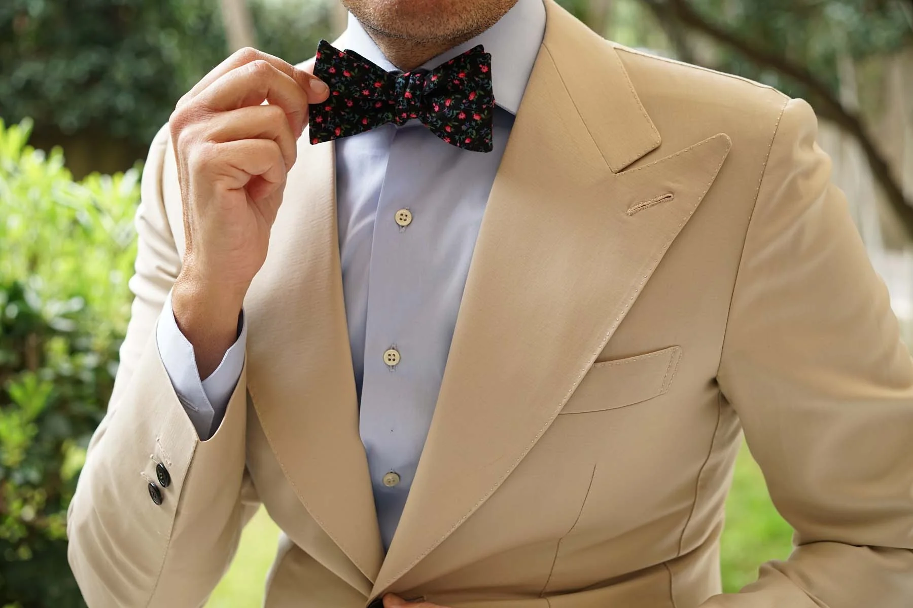 Kenrokuen Japanese Flower Self Bow Tie - Image 6