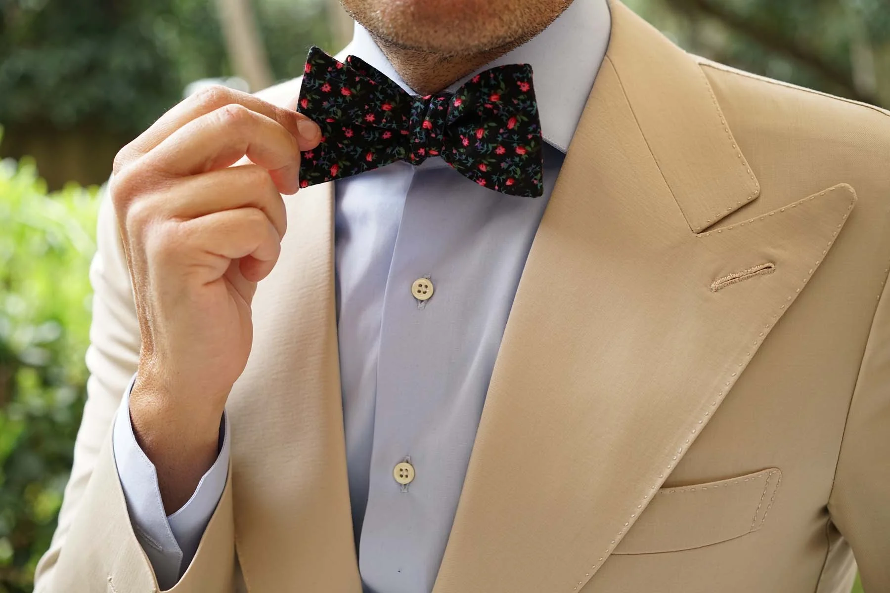 Kenrokuen Japanese Flower Self Bow Tie - Image 7