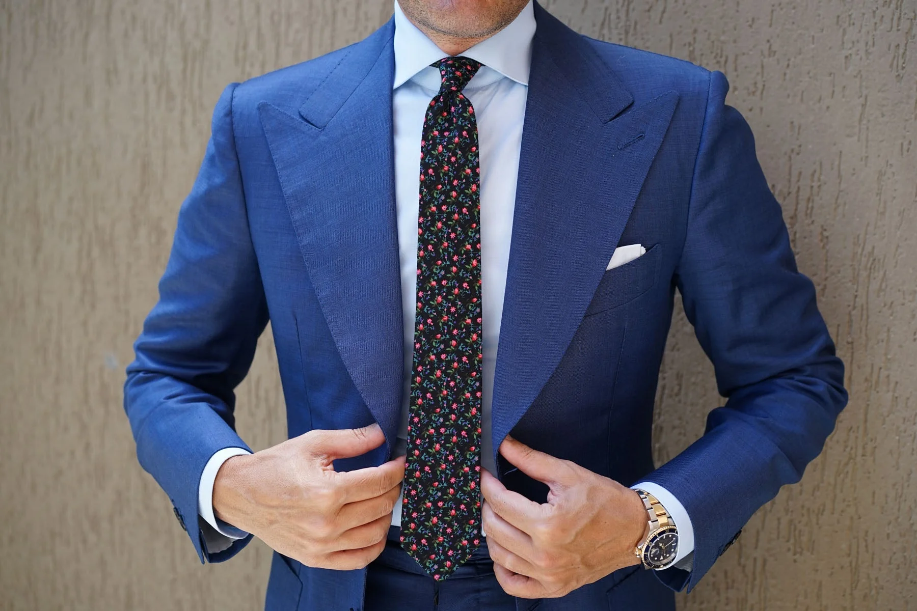 Kenrokuen Japanese Flower Skinny Tie - Image 6