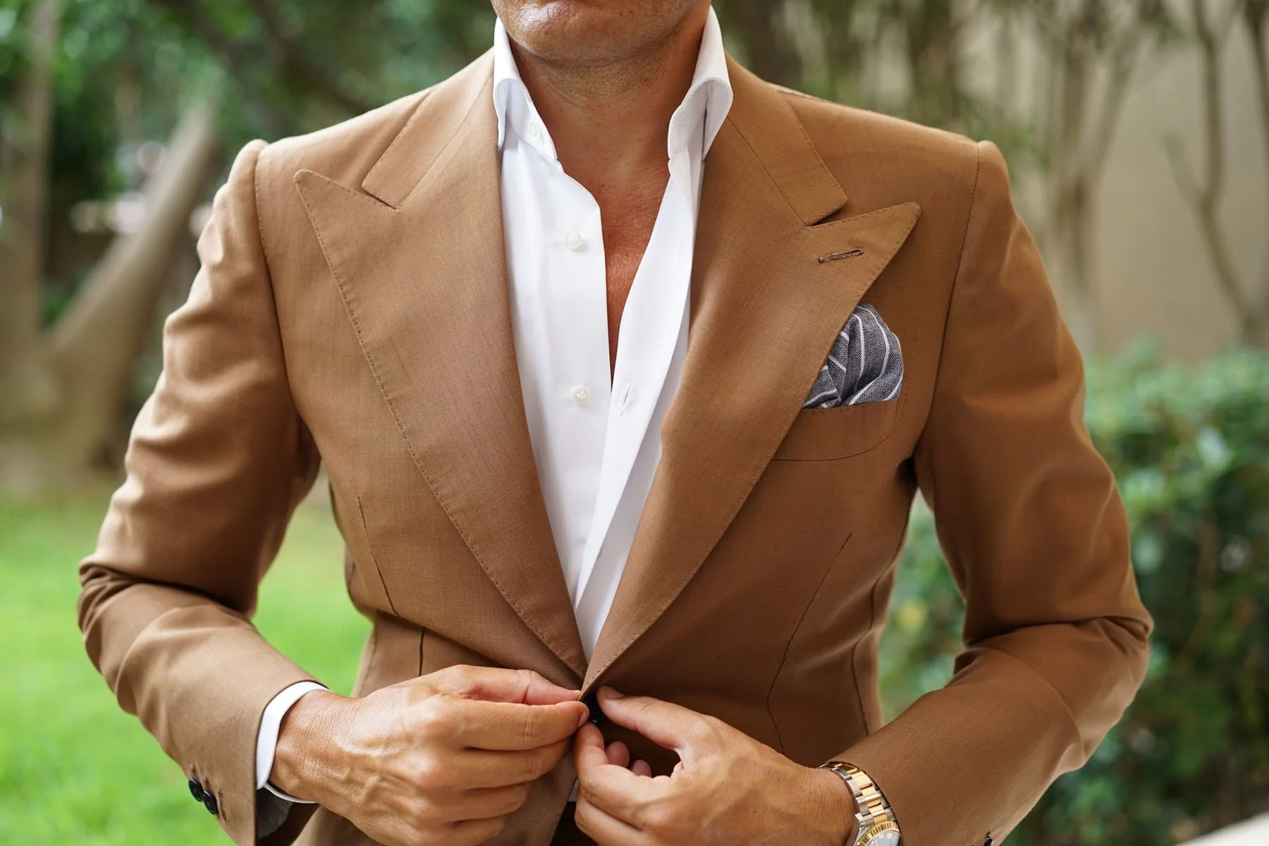 Kettle Linen Black Pinstripe Pocket Square - Image 6