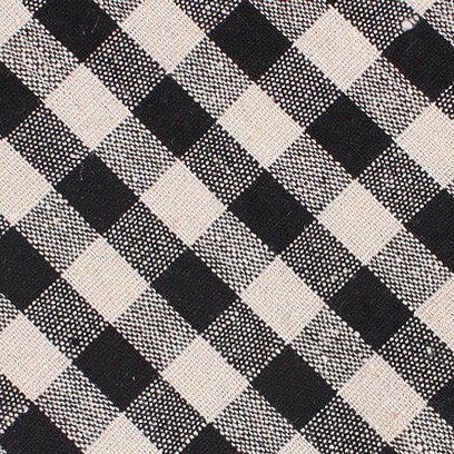 Khaki & Black Gingham Linen Self Bow Tie - Image 3