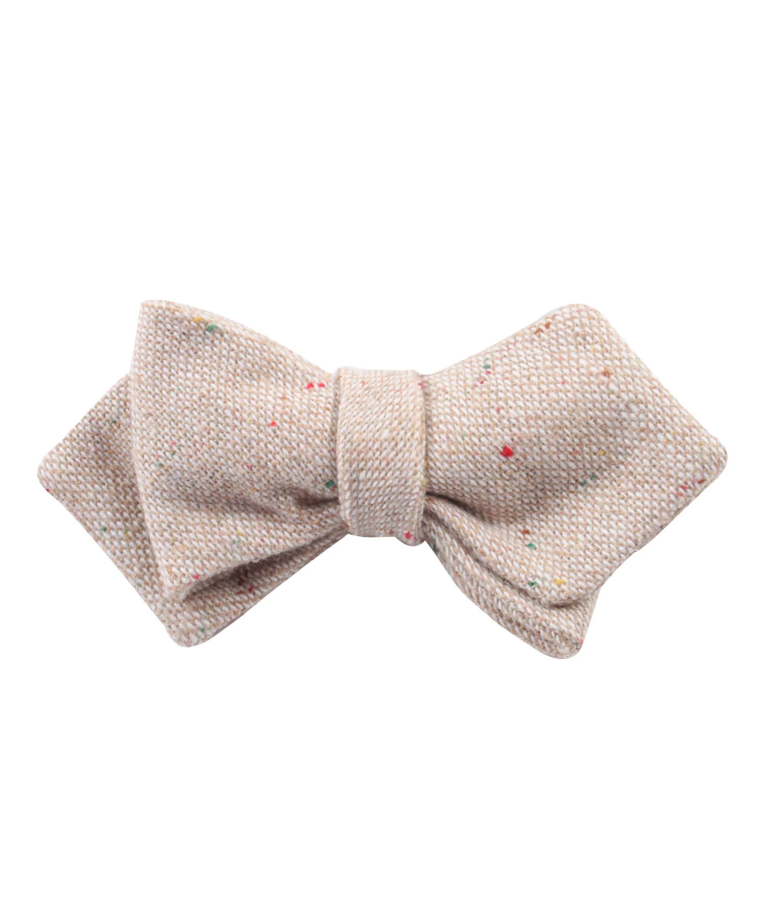 Khaki Sharkskin Diamond Self Bow Tie - Image 2