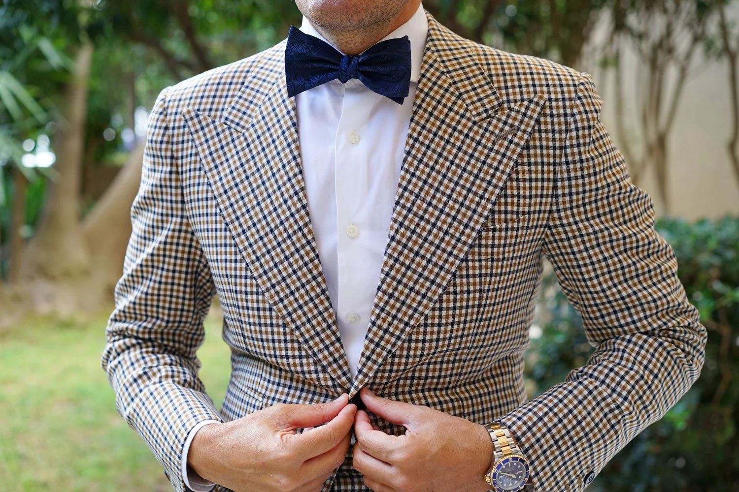 Kiso Valley Navy Blue Self Bow Tie - Image 10
