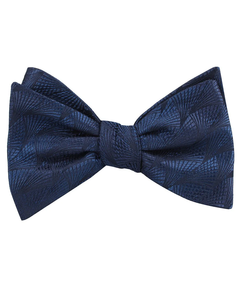 Kiso Valley Navy Blue Self Bow Tie - Image 2