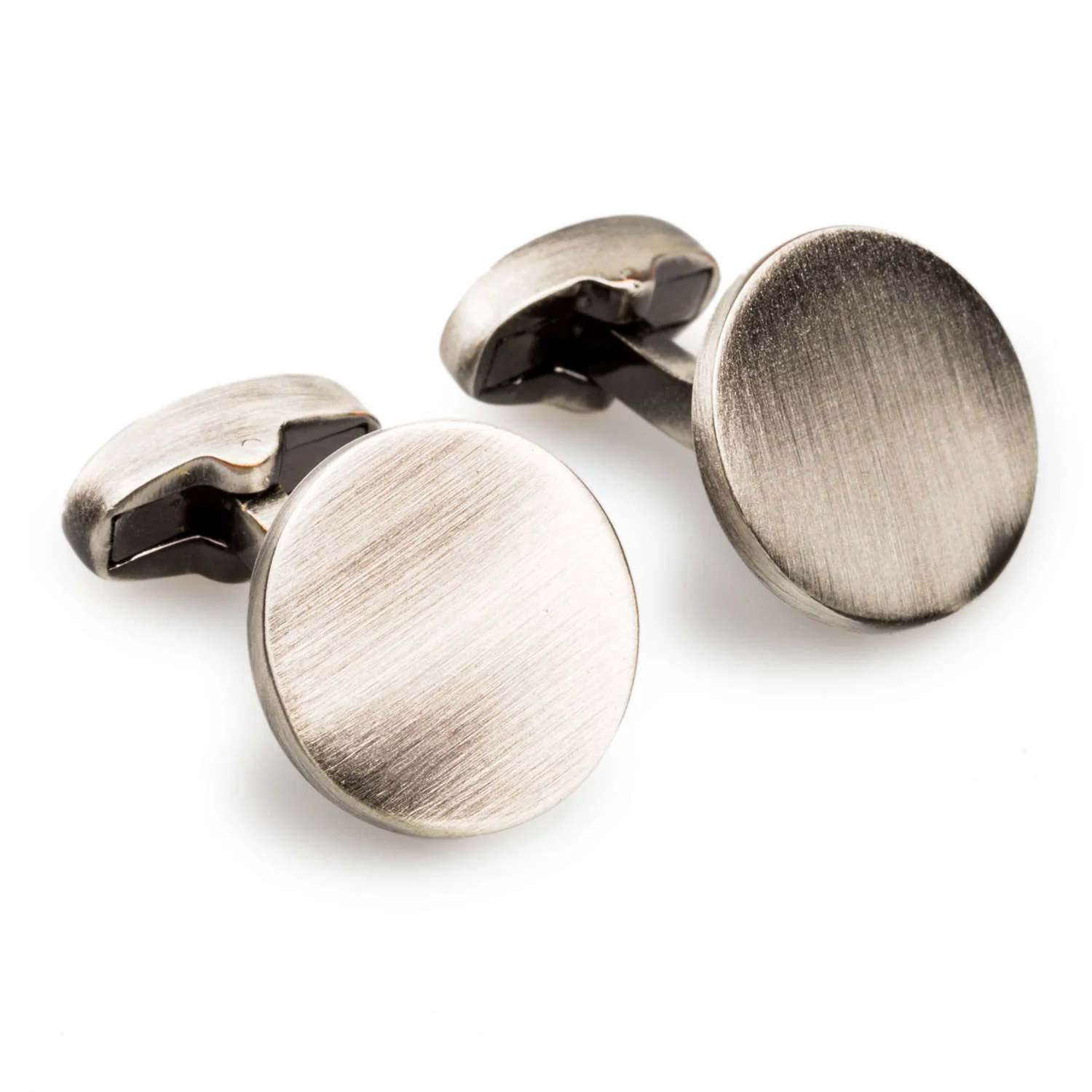 La Motta Antique Silver Circle Cufflinks - Image 2