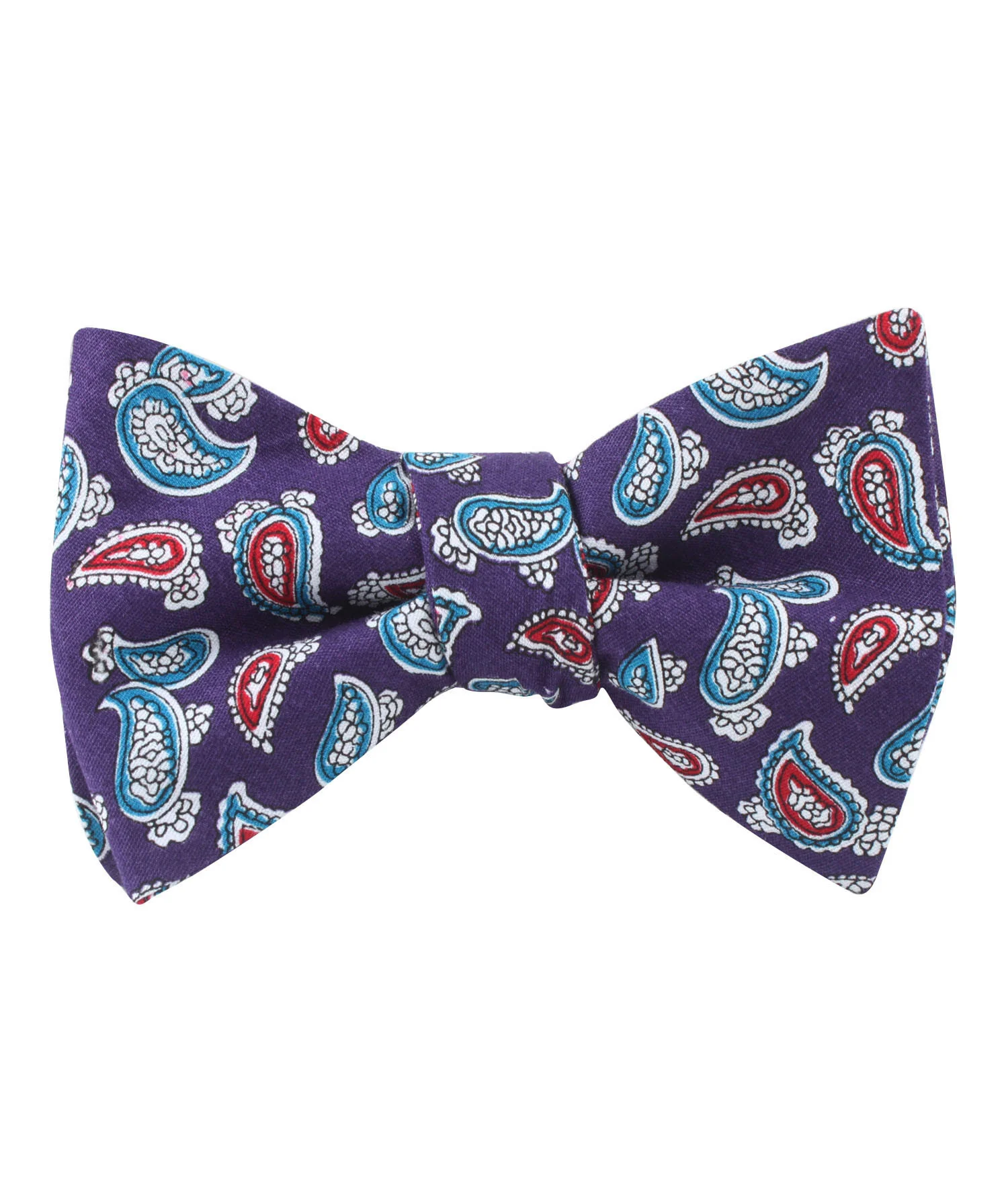 Lago di Bolsena Purple Paisley Self Bow Tie - Image 2