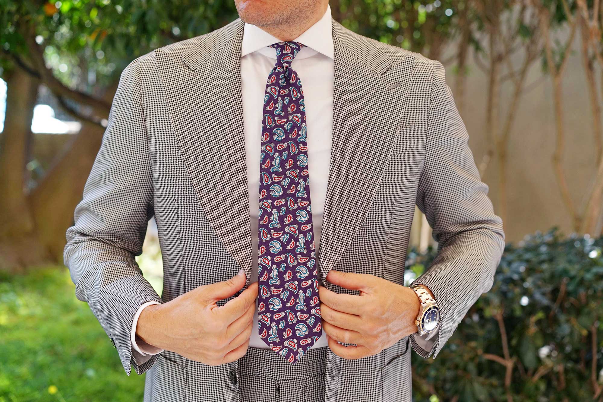 Lago di Bolsena Purple Paisley Tie - Image 7