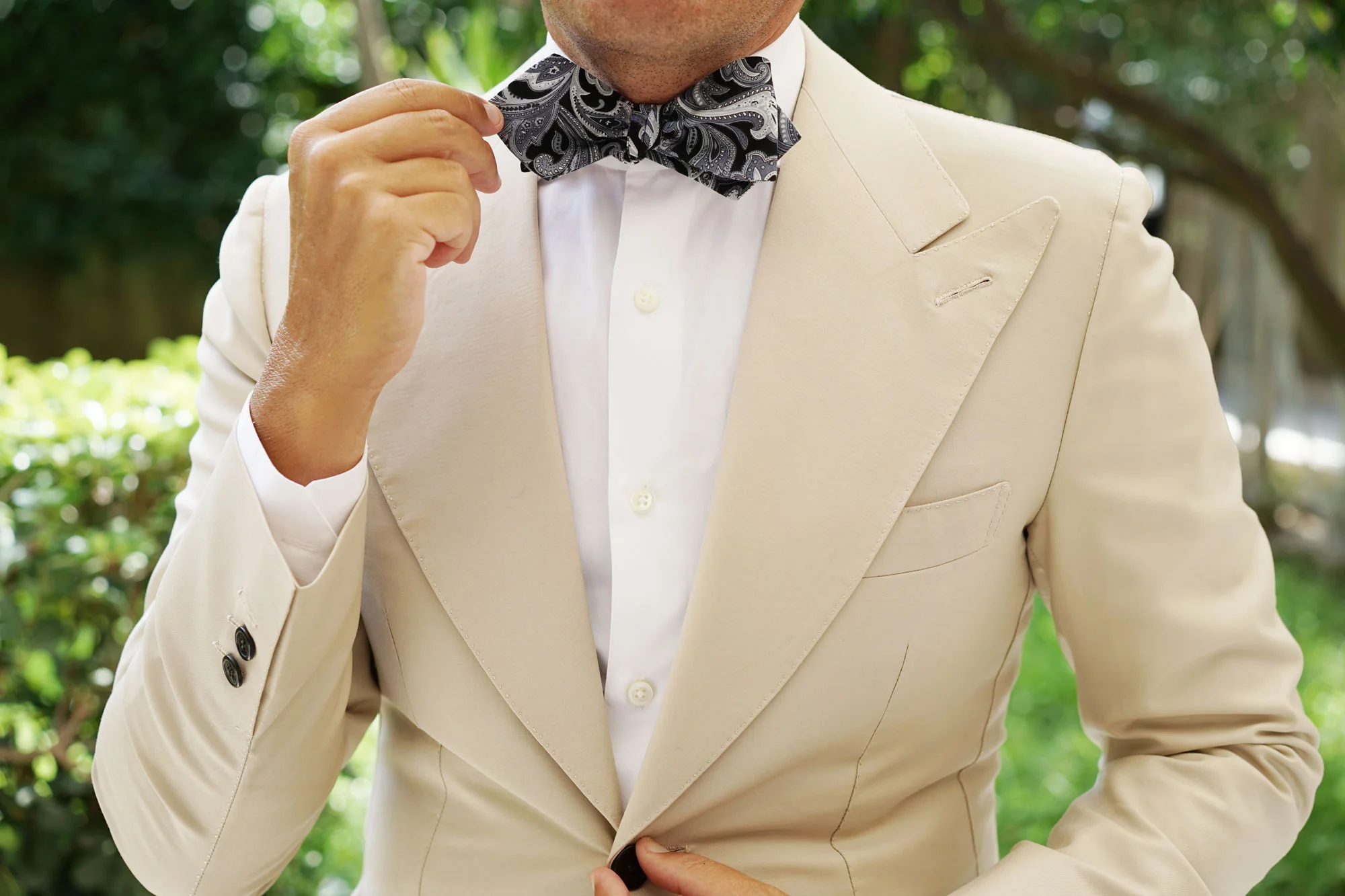 Lampedusa Paisley Diamond Self Bow Tie - Image 8