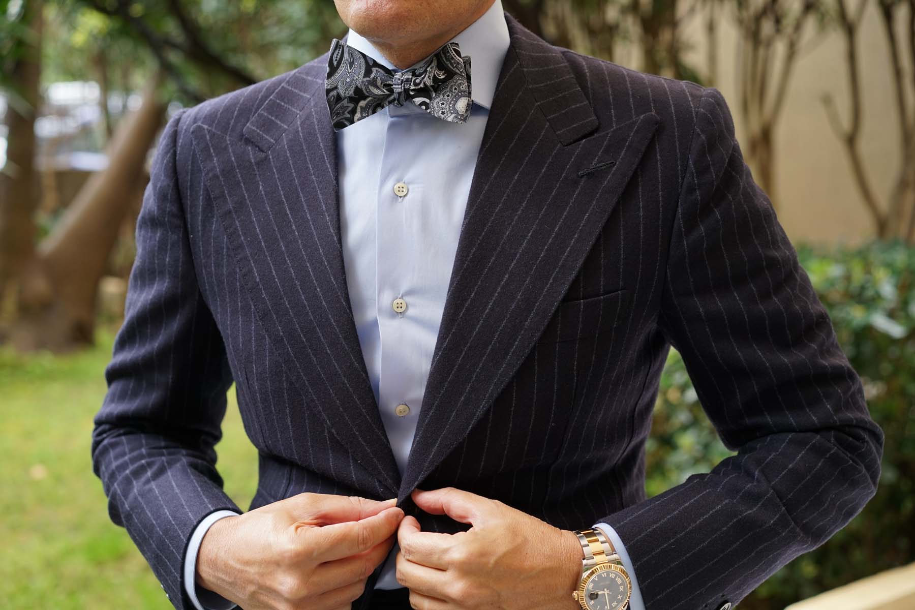 Lampedusa Paisley Self Bow Tie - Image 4