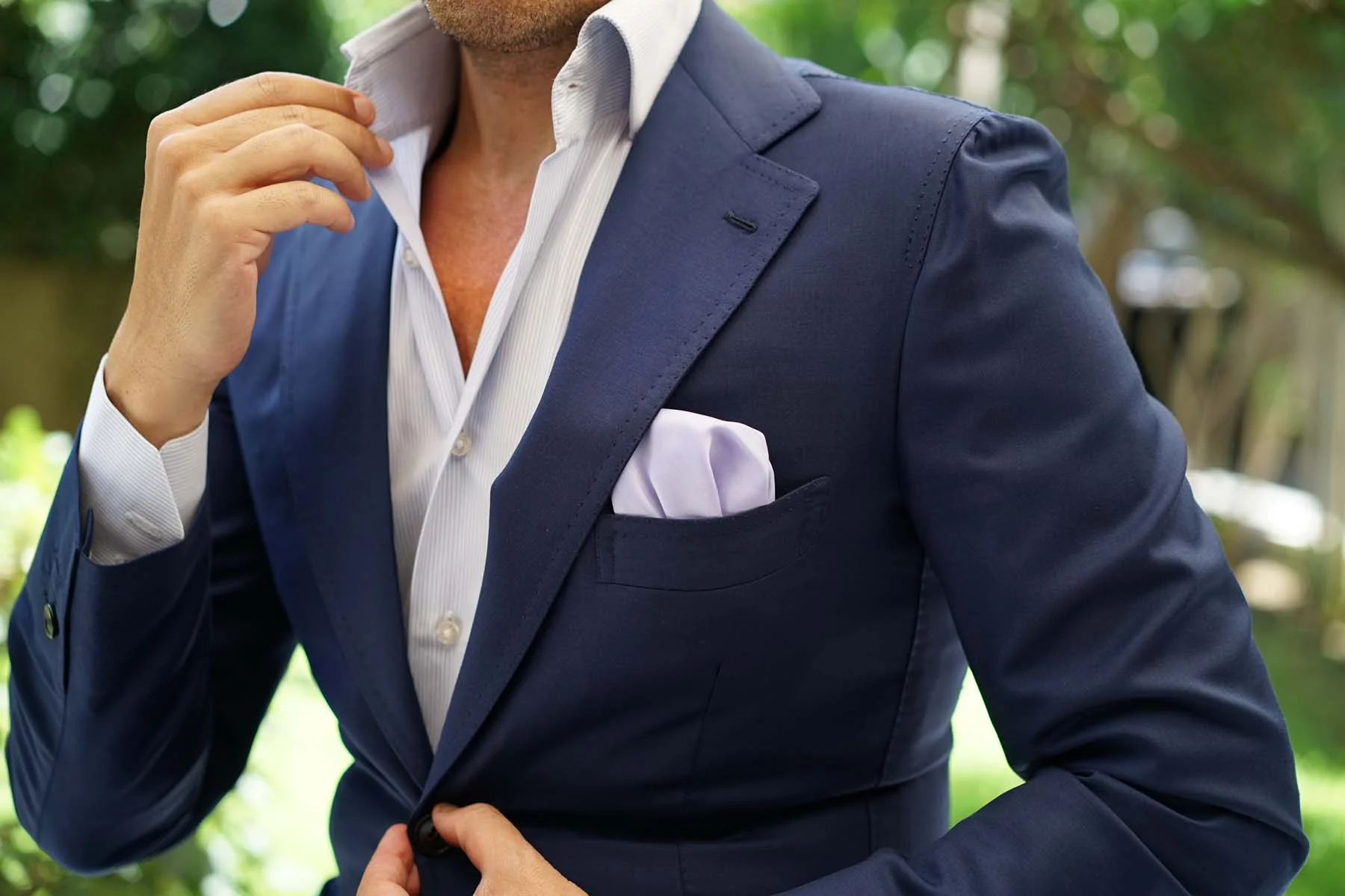 Lavender Purple Satin Pocket Square - Image 5