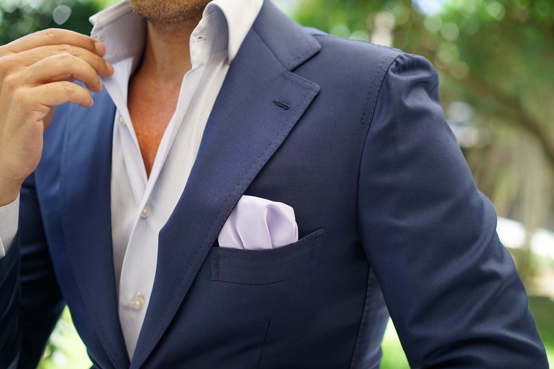 Lavender Purple Satin Pocket Square - Image 7