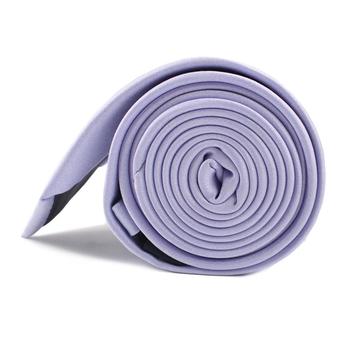 Lavender Purple Satin Skinny Tie - Image 3