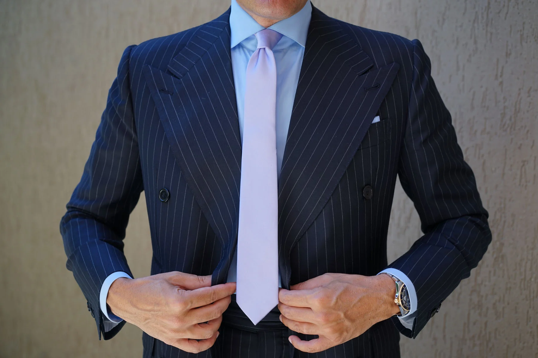 Lavender Purple Satin Skinny Tie - Image 5