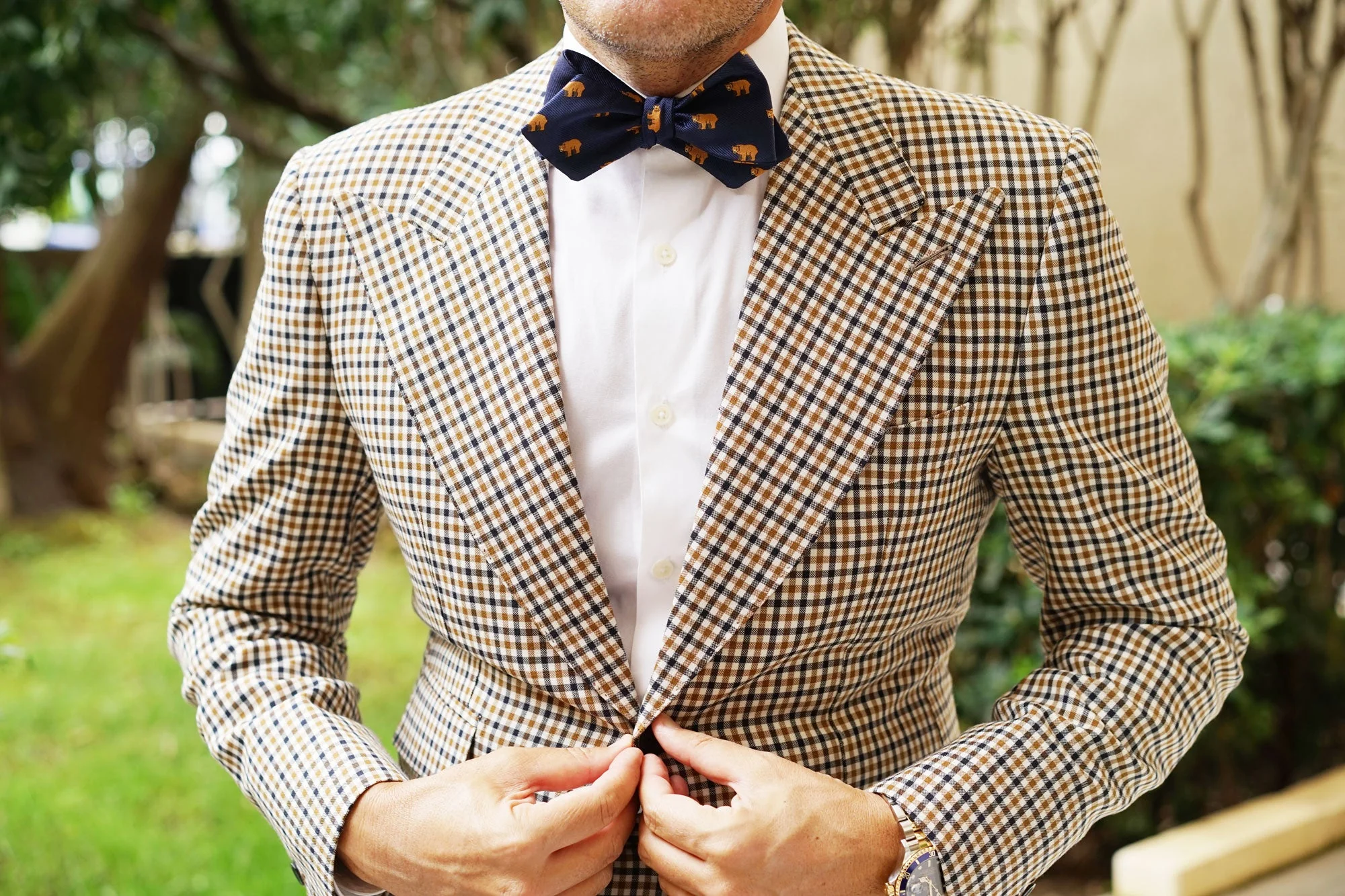 Lazy Bear Diamond Self Bow Tie - Image 4