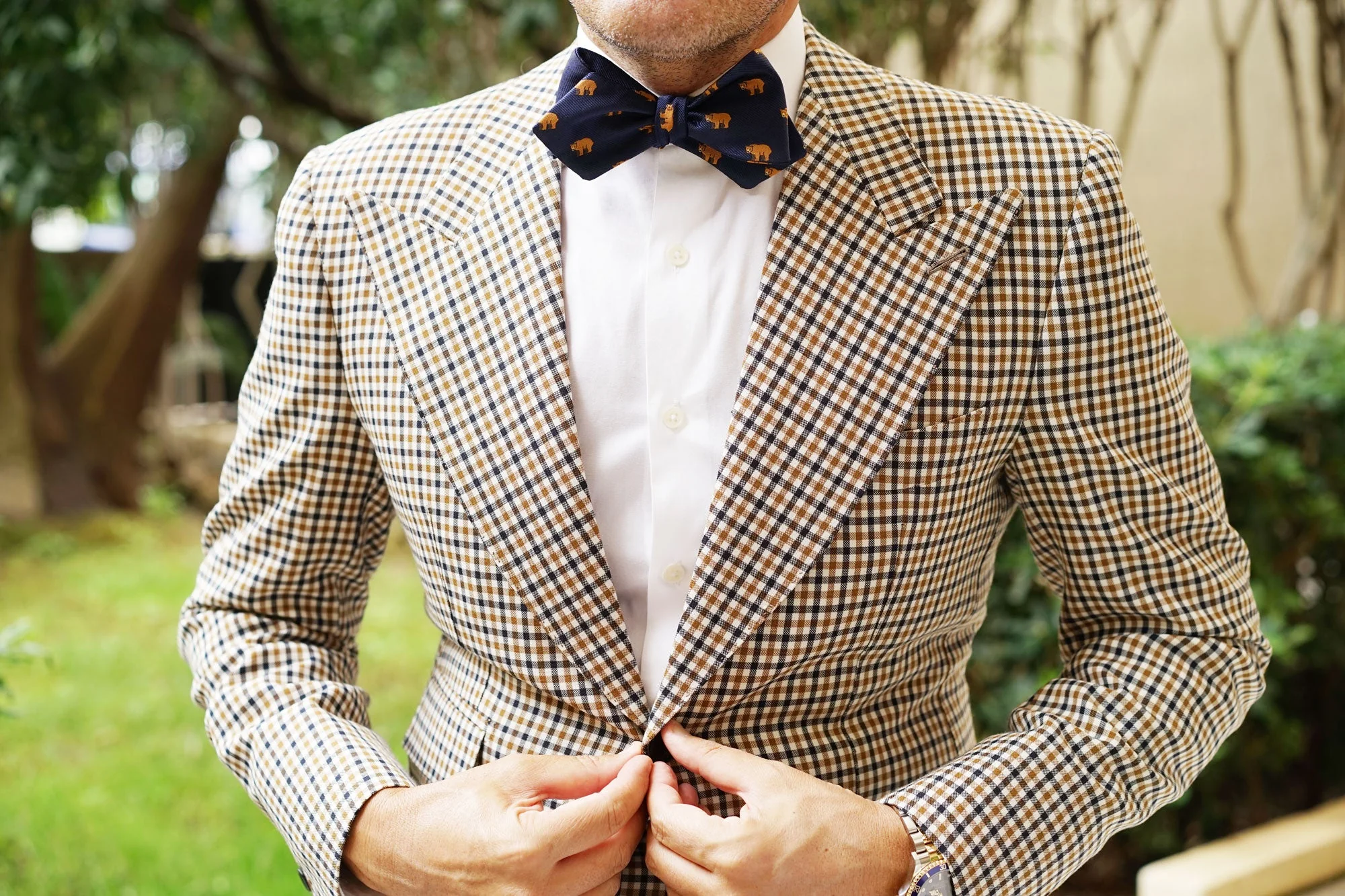 Lazy Bear Diamond Self Bow Tie - Image 7