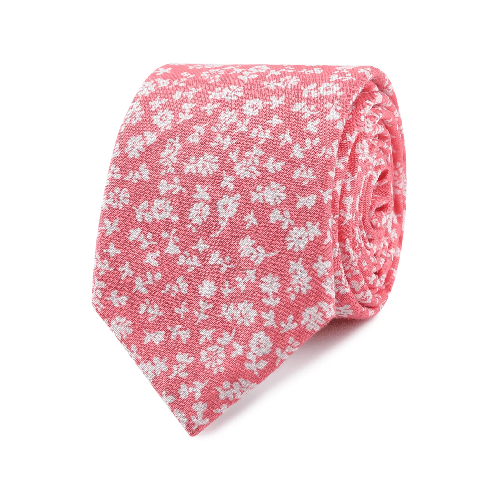 Le Marais Pink Floral Skinny Tie - Image 2