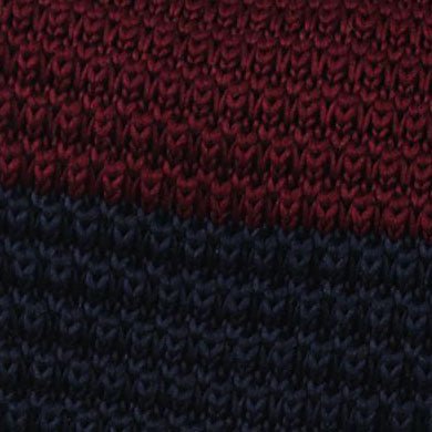 Lemmon Navy Blue & Maroon Striped Knitted Tie - Image 2