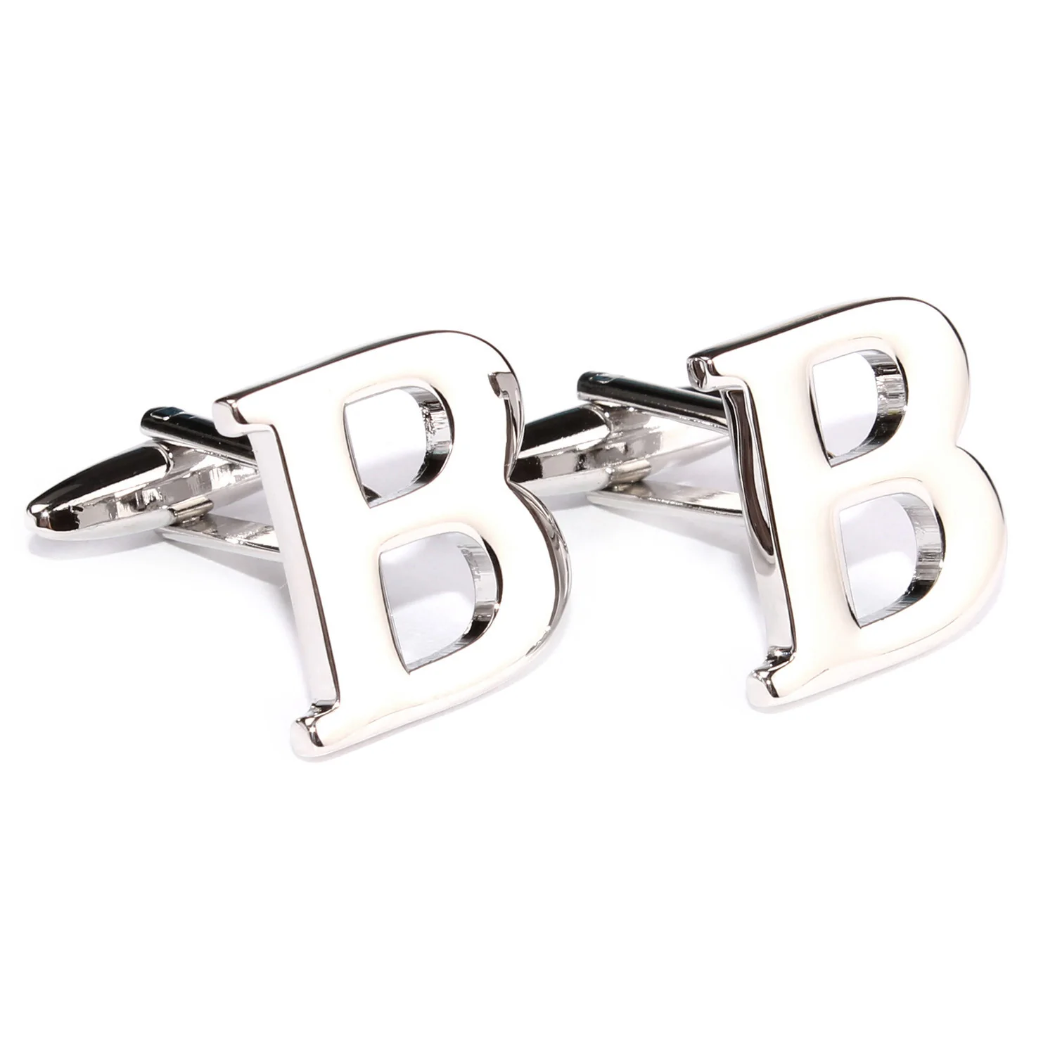 Letter B Silver Cufflinks - Image 4