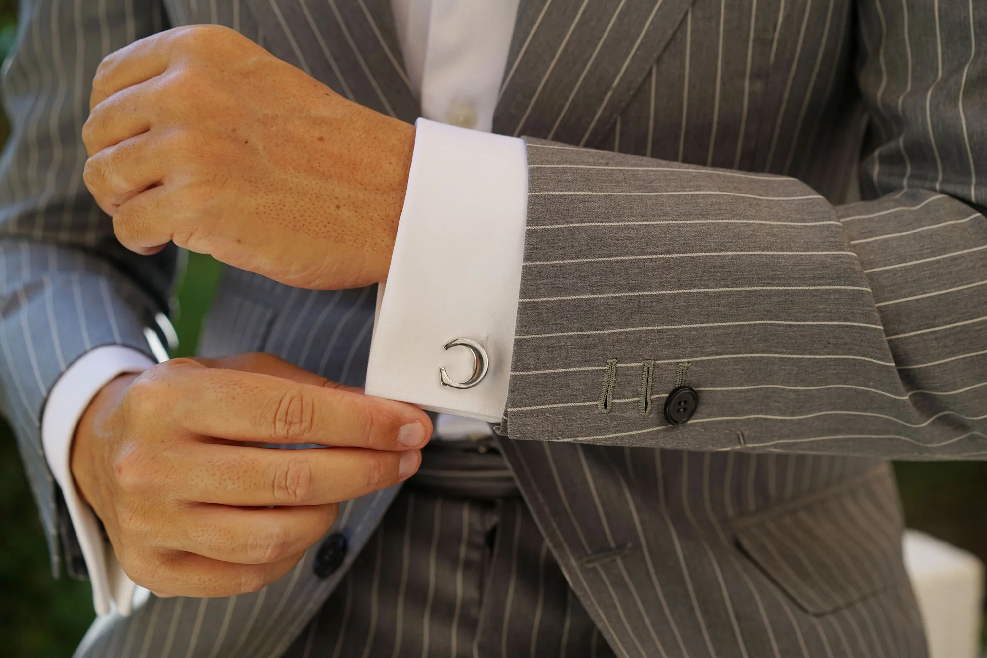 Letter C Silver Cufflinks - Image 12