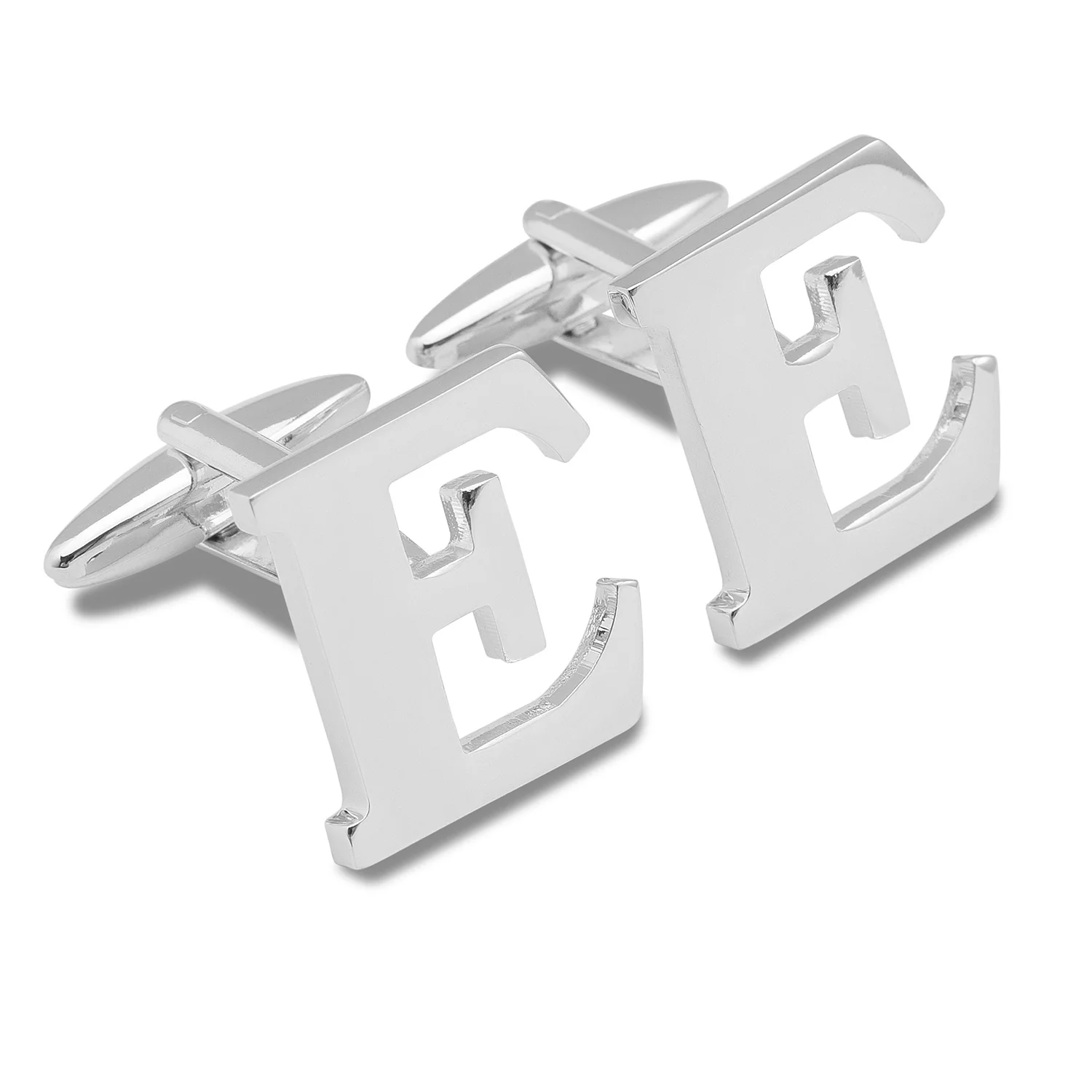 Letter E Silver Cufflinks - Image 2