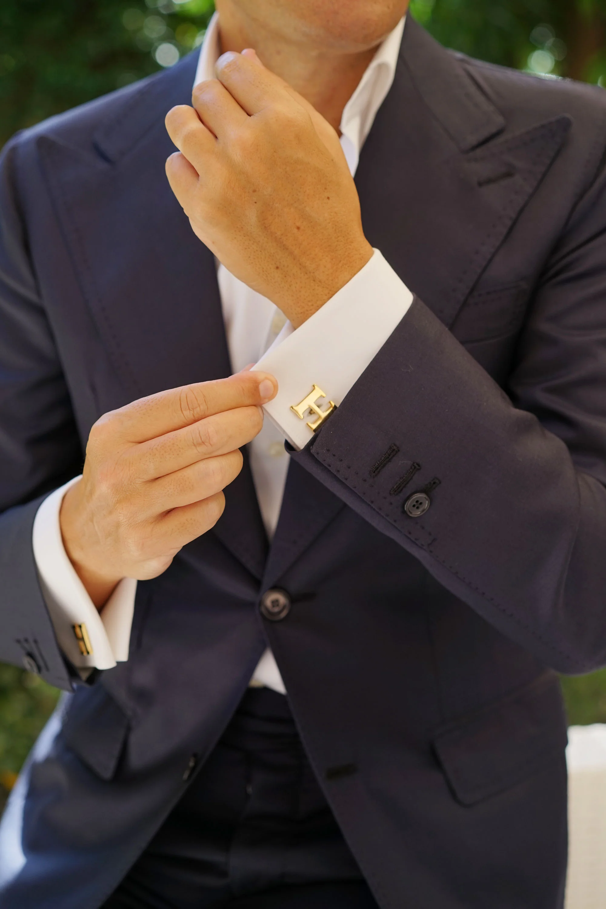 Letter H Gold Cufflinks - Image 4