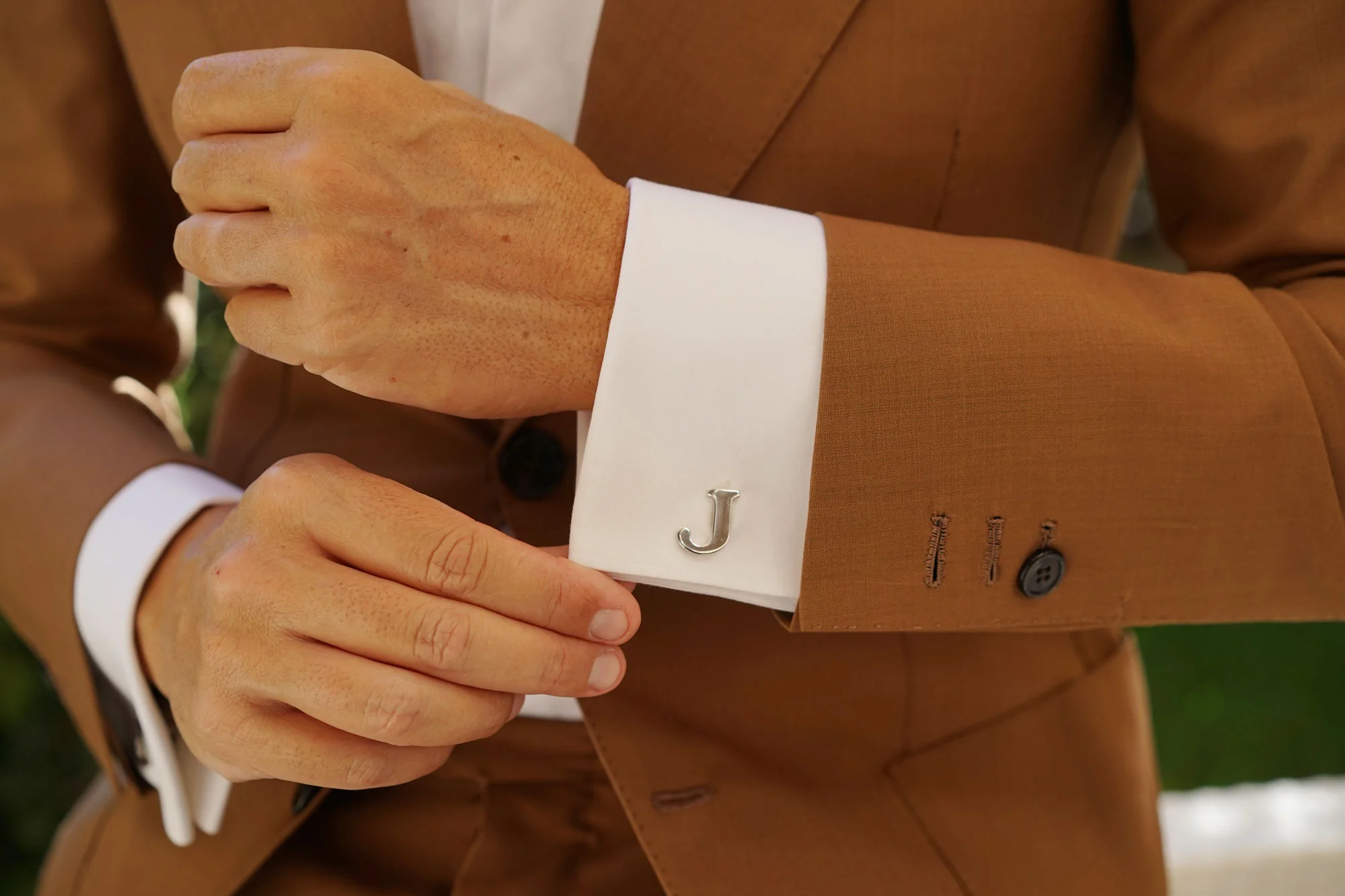 Letter J Silver Cufflinks - Image 11