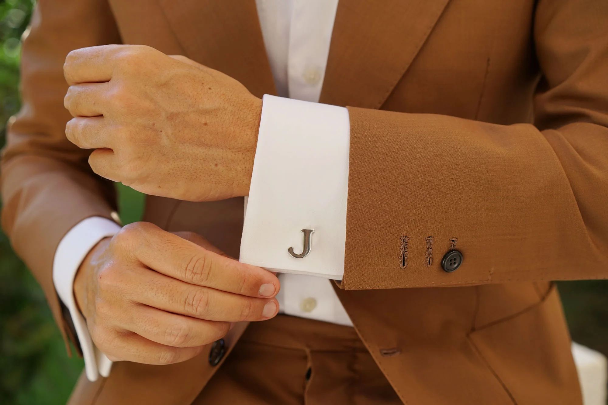 Letter J Silver Cufflinks - Image 12