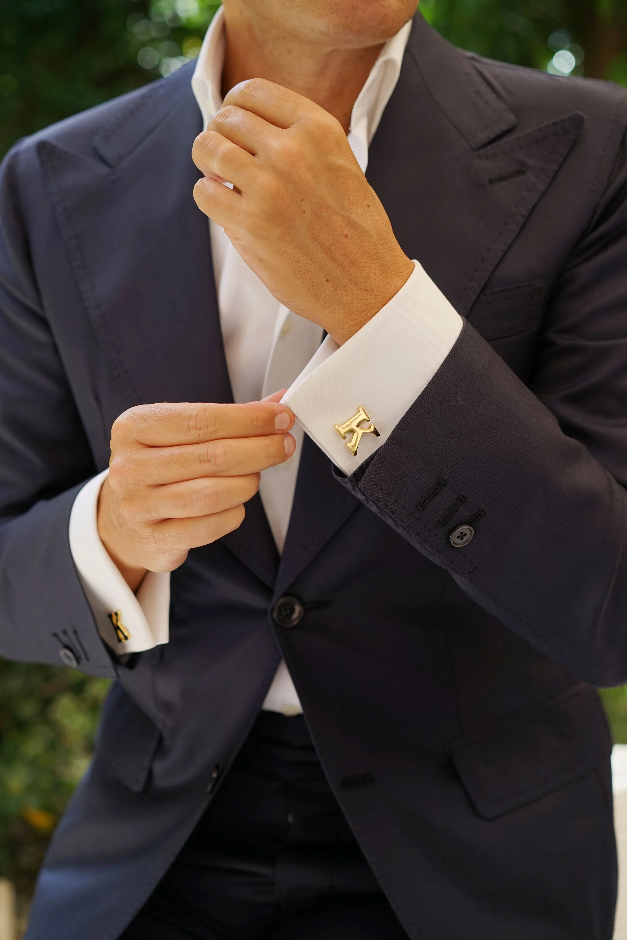 Letter K Gold Cufflinks - Image 5